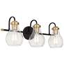 Thumbnail2 of Possini Euro Brade 22 3/4"W Black Gold 3-Light Bath Light