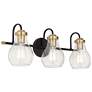 Possini Euro Brade 22 3/4"W Black Gold 3-Light Bath Light