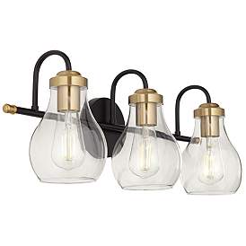 Image5 of Possini Euro Brade 22 3/4"W Black Gold 3-Light Bath Light more views