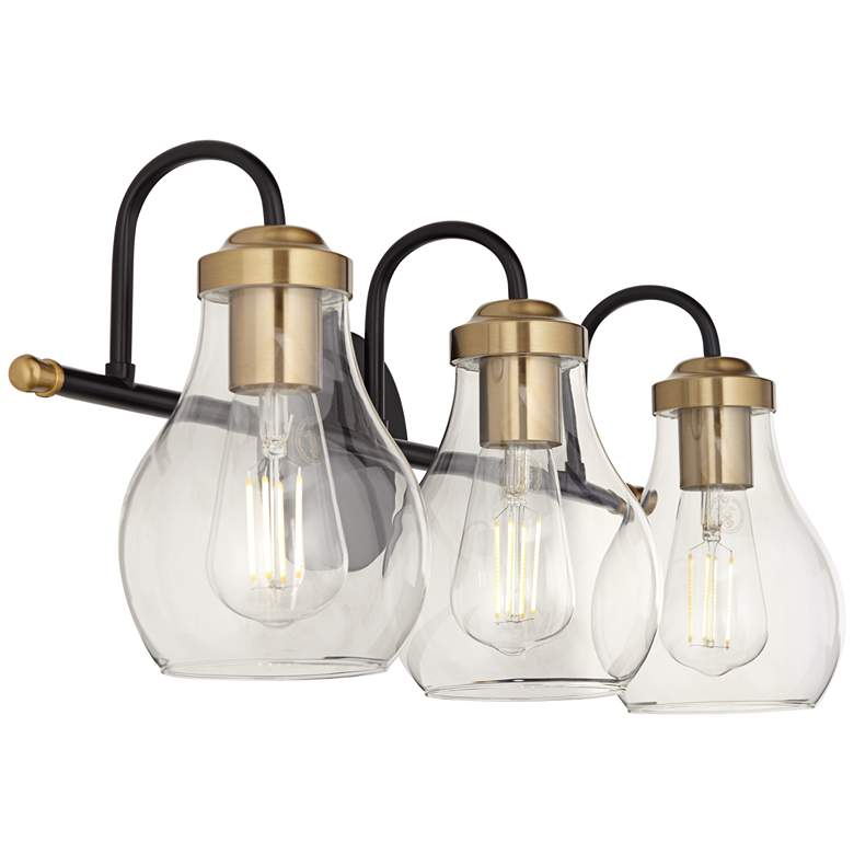 Image 6 Possini Euro Brade 22 3/4"W Black Gold 3-Light Bath Light more views