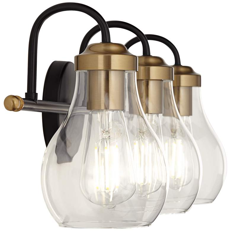 Image 7 Possini Euro Brade 22 3/4"W Black Gold 3-Light Bath Light more views
