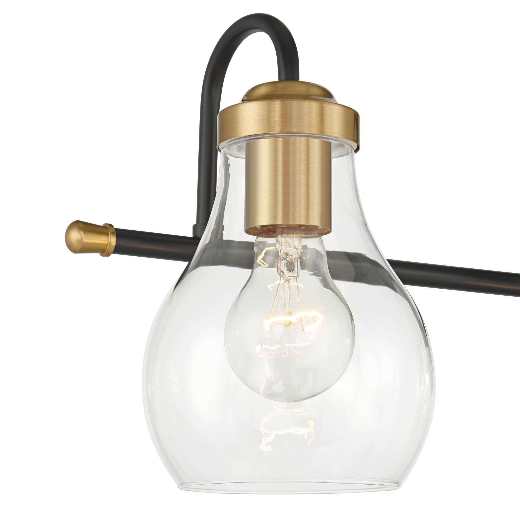 Image 2 Possini Euro Brade 39 1/2"W Black and Brass 5-Light Bath Light more views