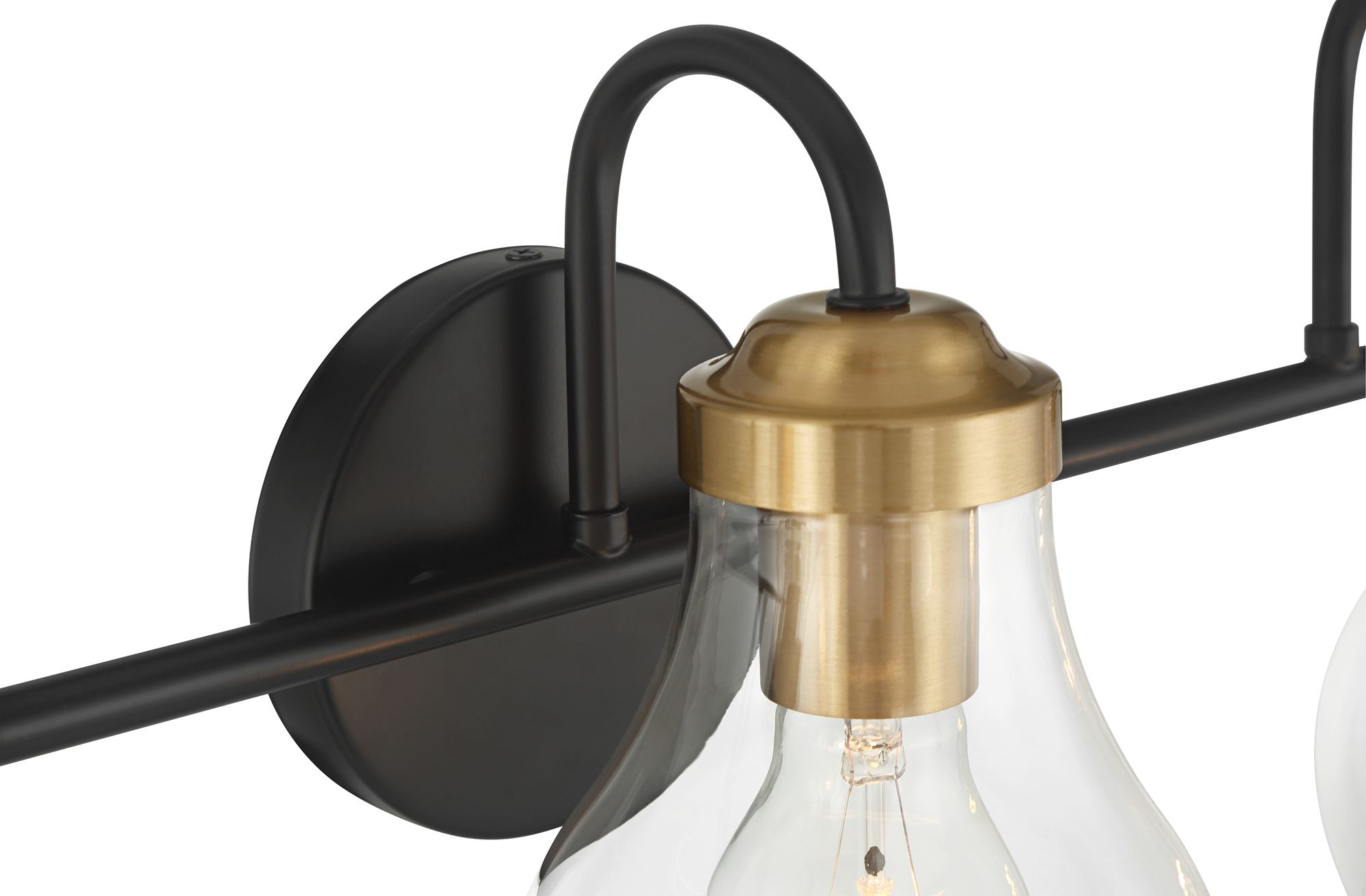 Image 3 Possini Euro Brade 39 1/2"W Black and Brass 5-Light Bath Light more views