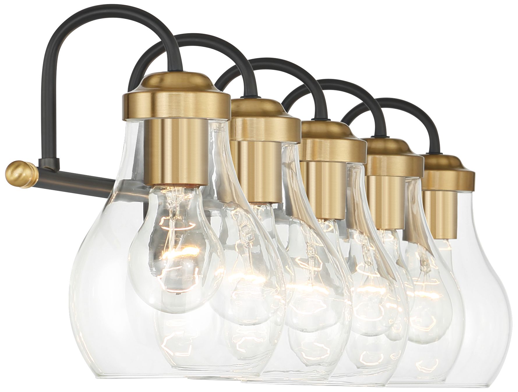 Image 7 Possini Euro Brade 39 1/2"W Black and Brass 5-Light Bath Light more views