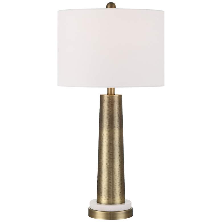 Image 3 Possini Euro Bradley 27" High Marble and Brass Modern Table Lamp