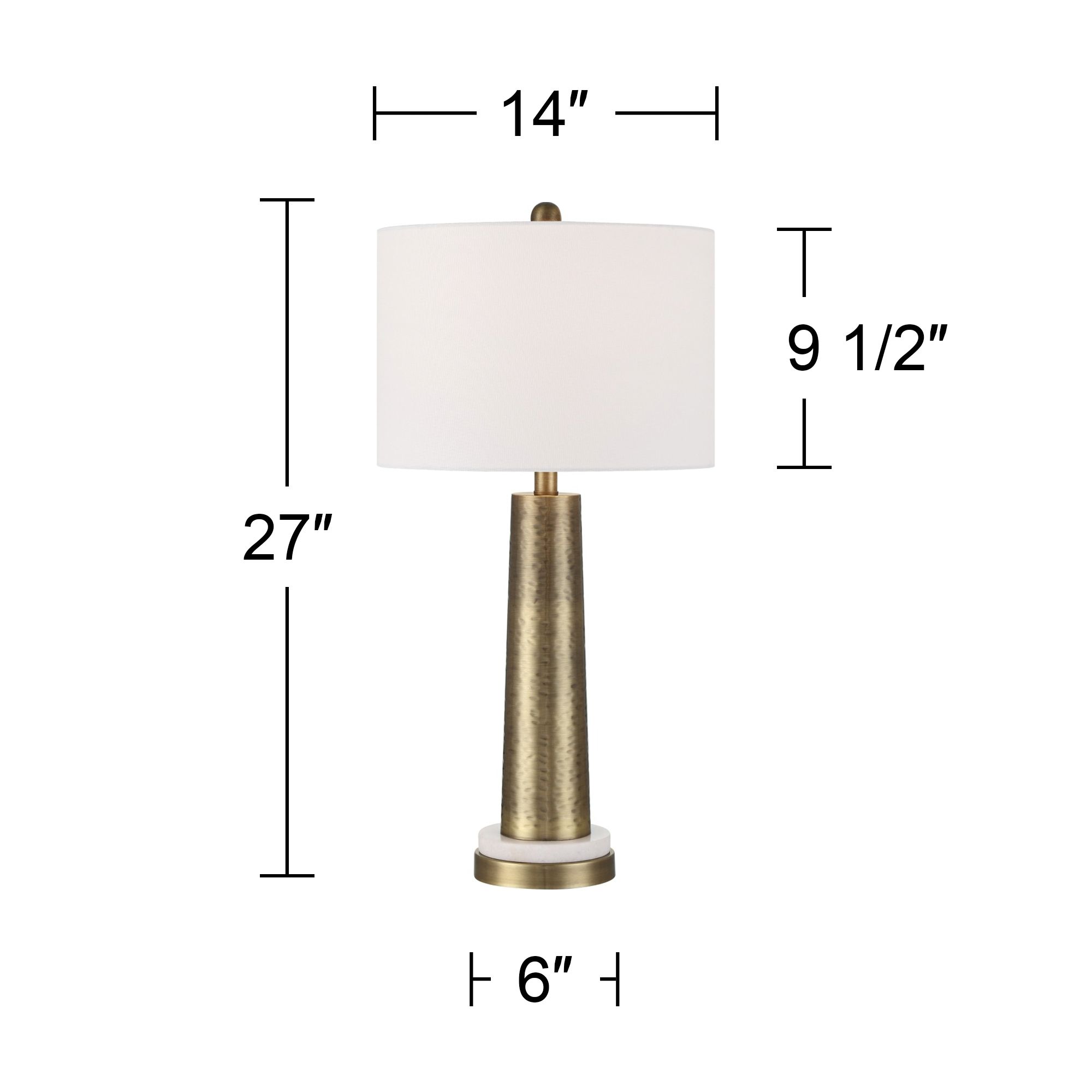Possini Euro Bradley 27" High Marble and Brass Modern Table Lamp in scene