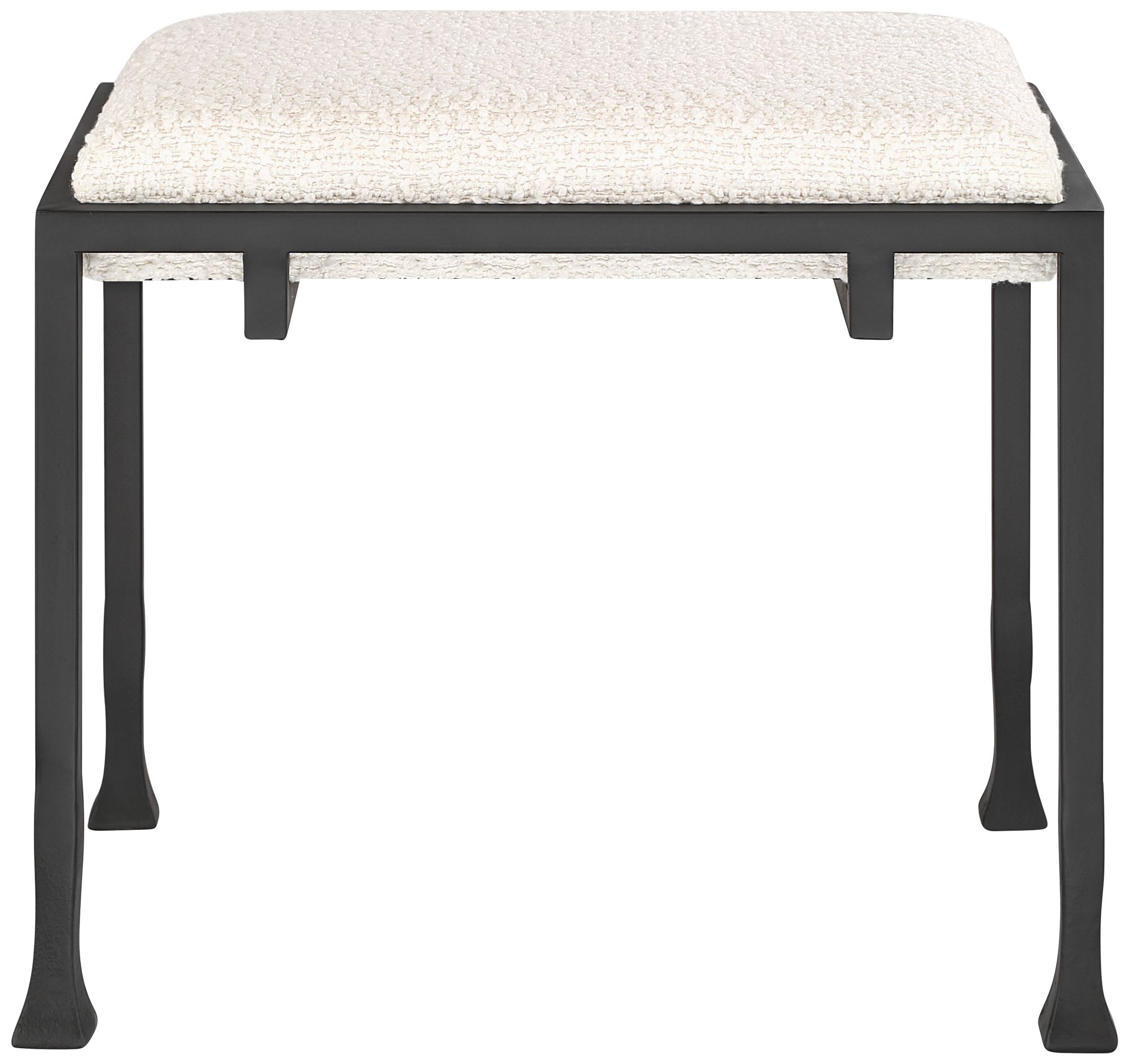 Image 6 Possini Euro Brady 18" High Matte Black Metal Off-White Fabric Bench more views