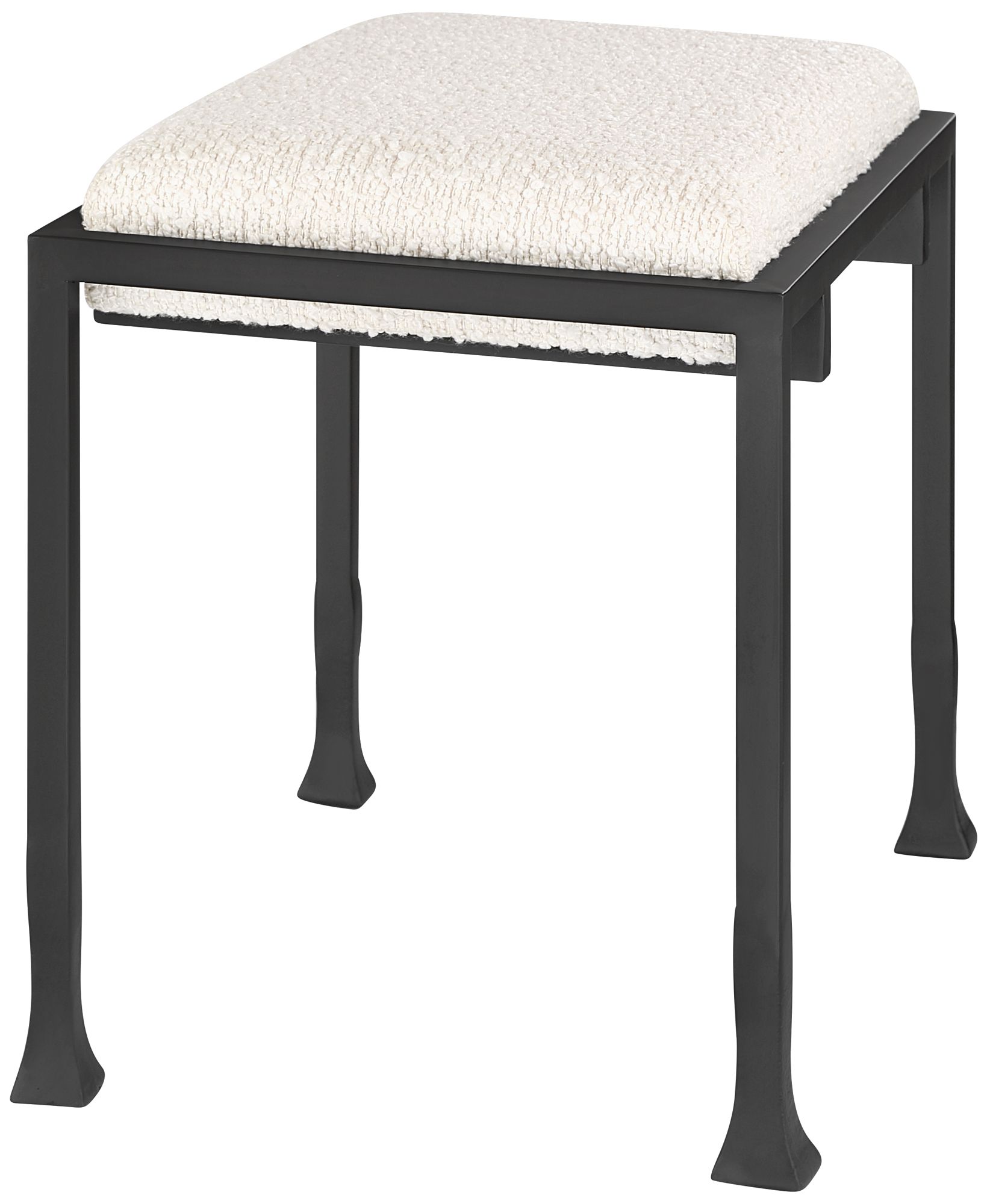 Image 7 Possini Euro Brady 18" High Matte Black Metal Off-White Fabric Bench more views