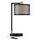 Possini Euro Bramble Black and Warm Gold Desk Lamp with Dual USB Ports
