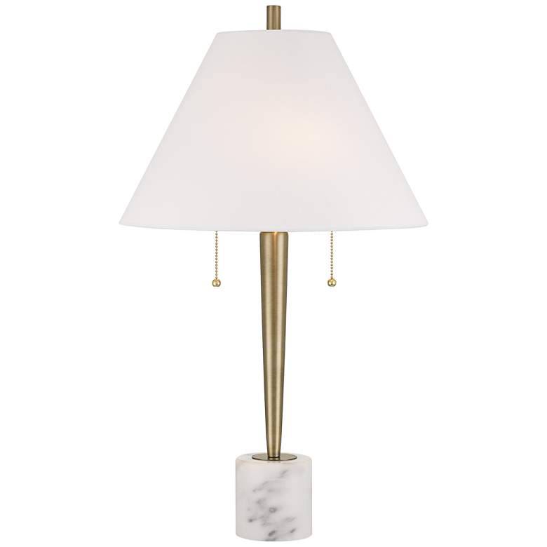 Image 3 Possini Euro Brandi 27 1/2" High Marble and Brass Modern Table Lamp