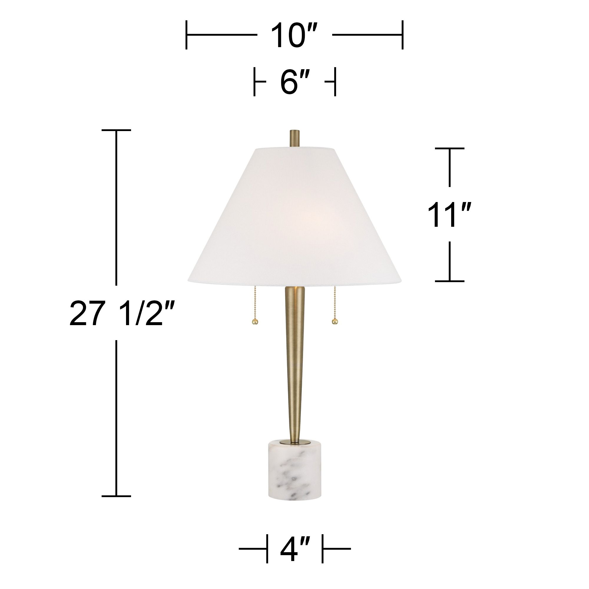 Possini Euro Brandi 27 1/2" High Marble and Brass Modern Table Lamp in scene
