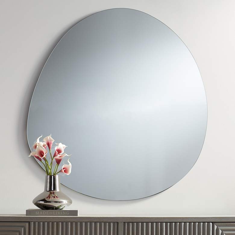 Image 1 Possini Euro Brando 37 3/4 inch x 35 1/2 inch Organic Wall Mirror