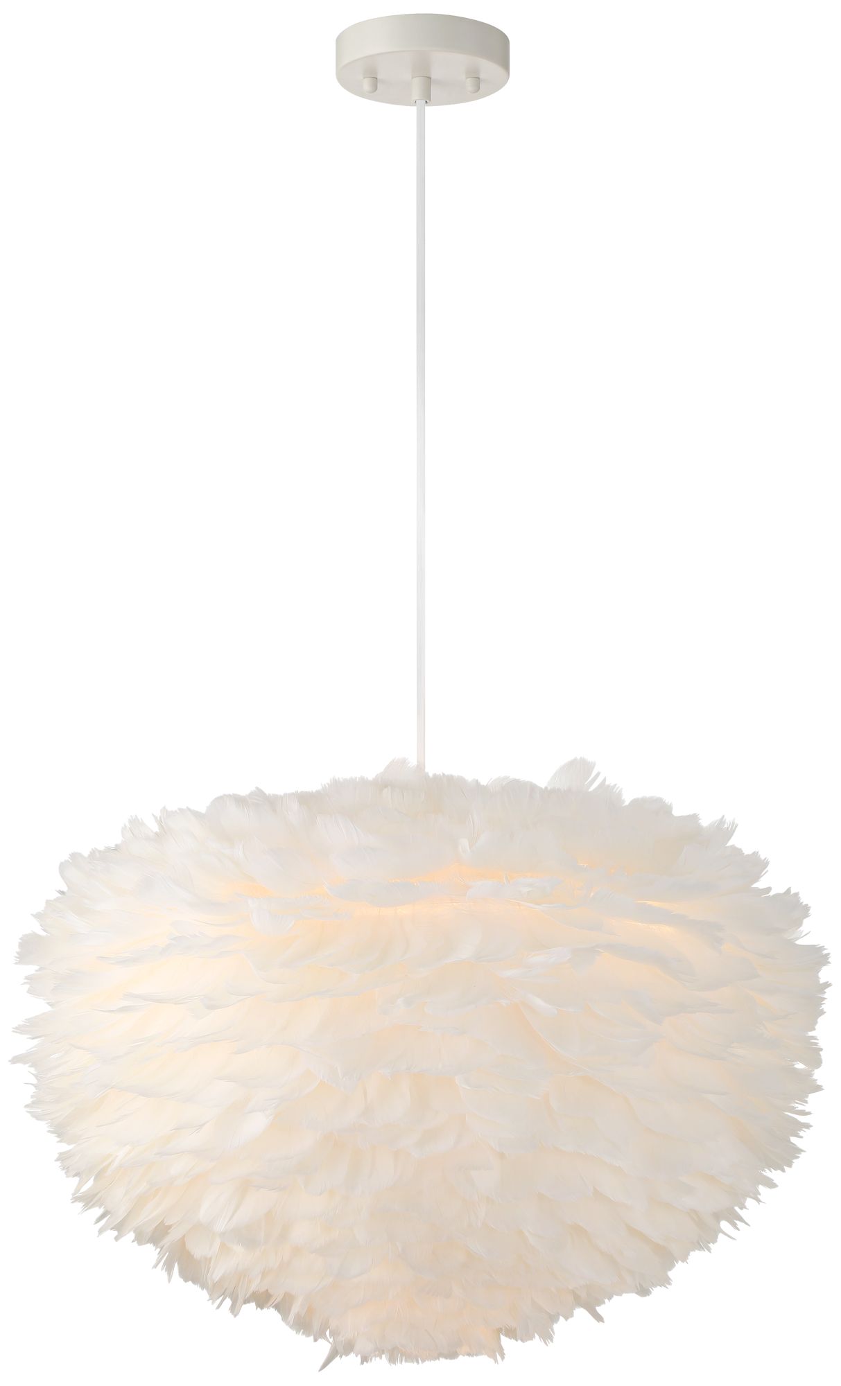 Possini Euro Branta 20 1/2"W White Goose Feather Modern Pendant Light in scene