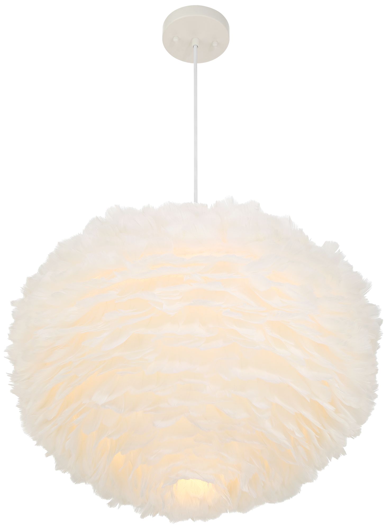 Possini Euro Branta 20 1/2"W White Goose Feather Modern Pendant Light in scene