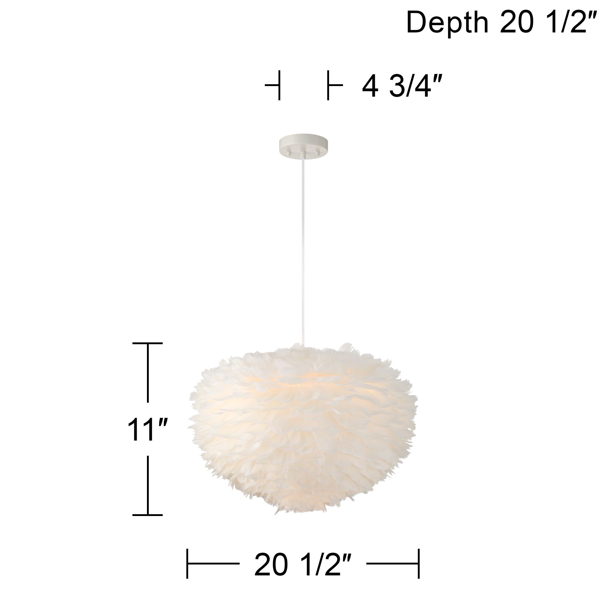 Watch A Video about the Possini Euro Branta White Goose Feather Modern Pendant Light