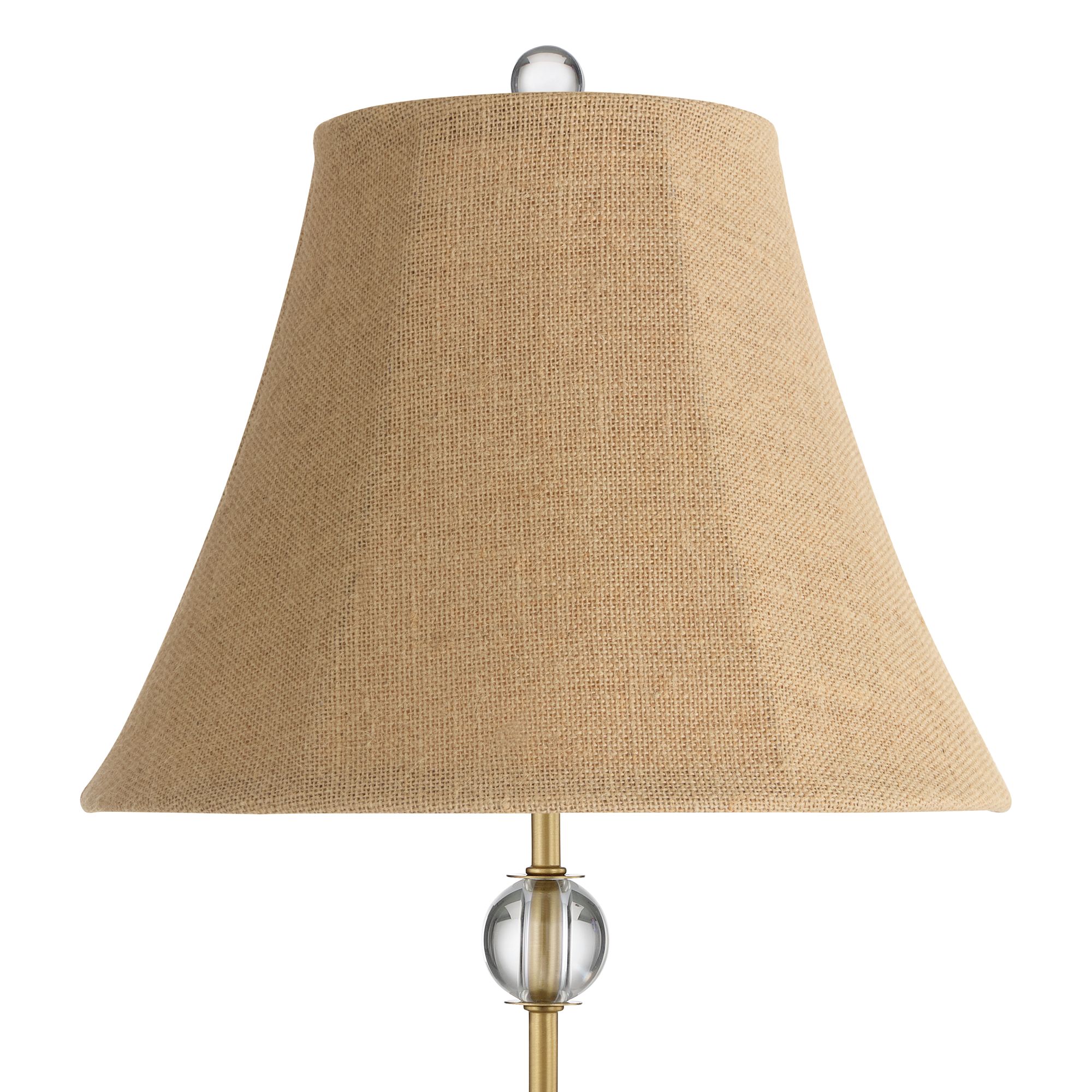 Image 2 Possini Euro Brass Crystal Table Lamp with Burlap Bell Shade more views
