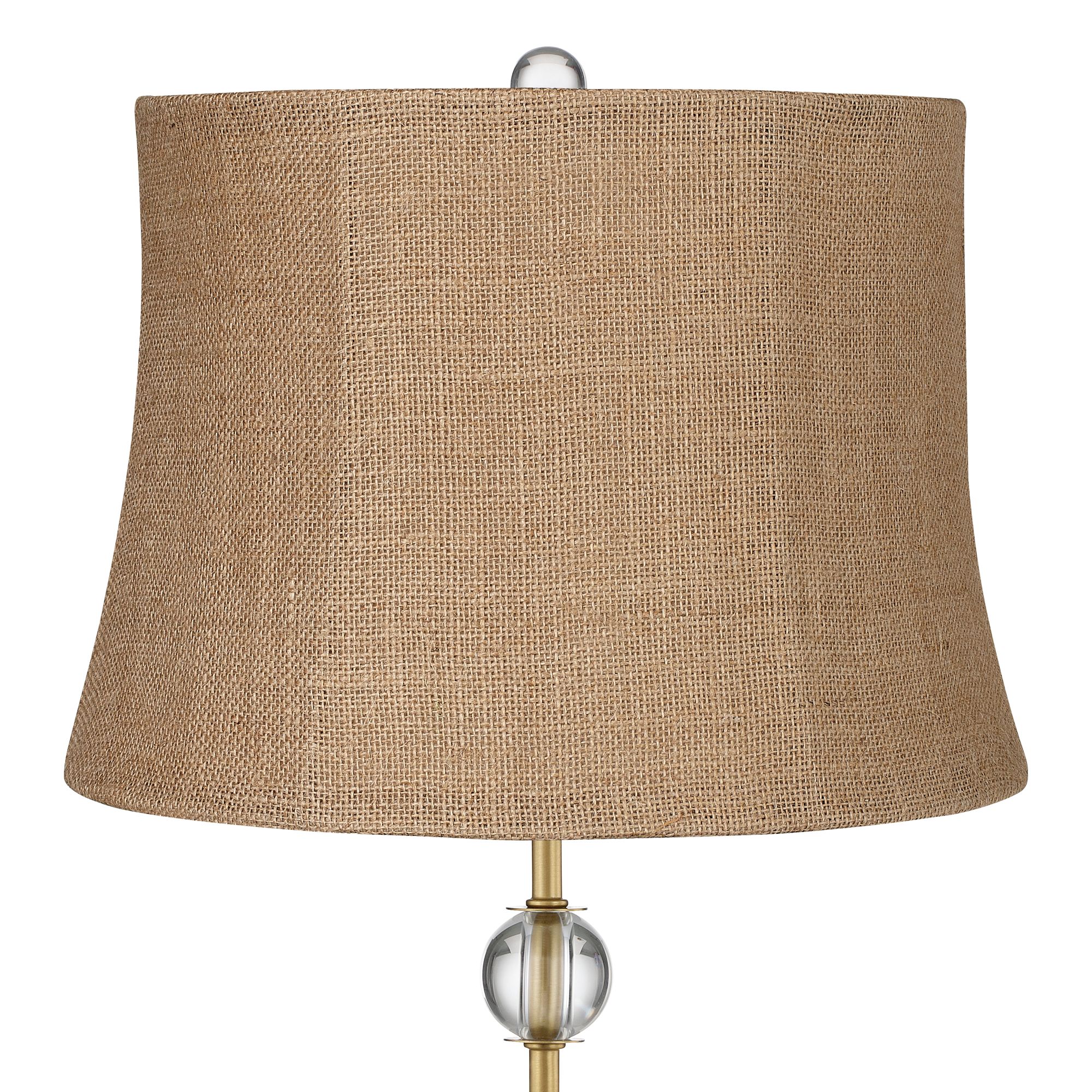 Image 2 Possini Euro Brass Crystal Table Lamp with Burlap Drum Shade more views