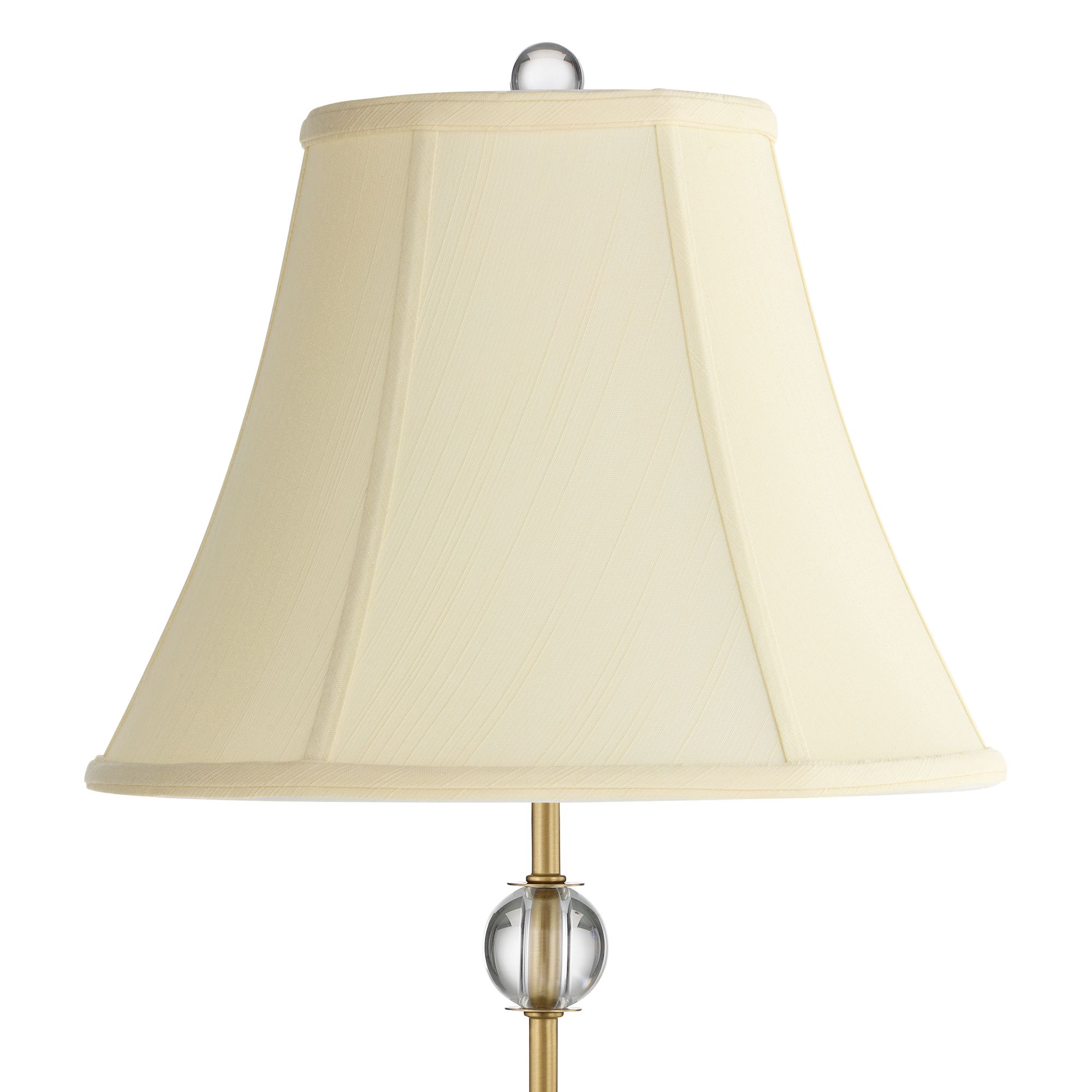 Image 2 Possini Euro Brass Crystal Table Lamp with Cream Bell Shade more views