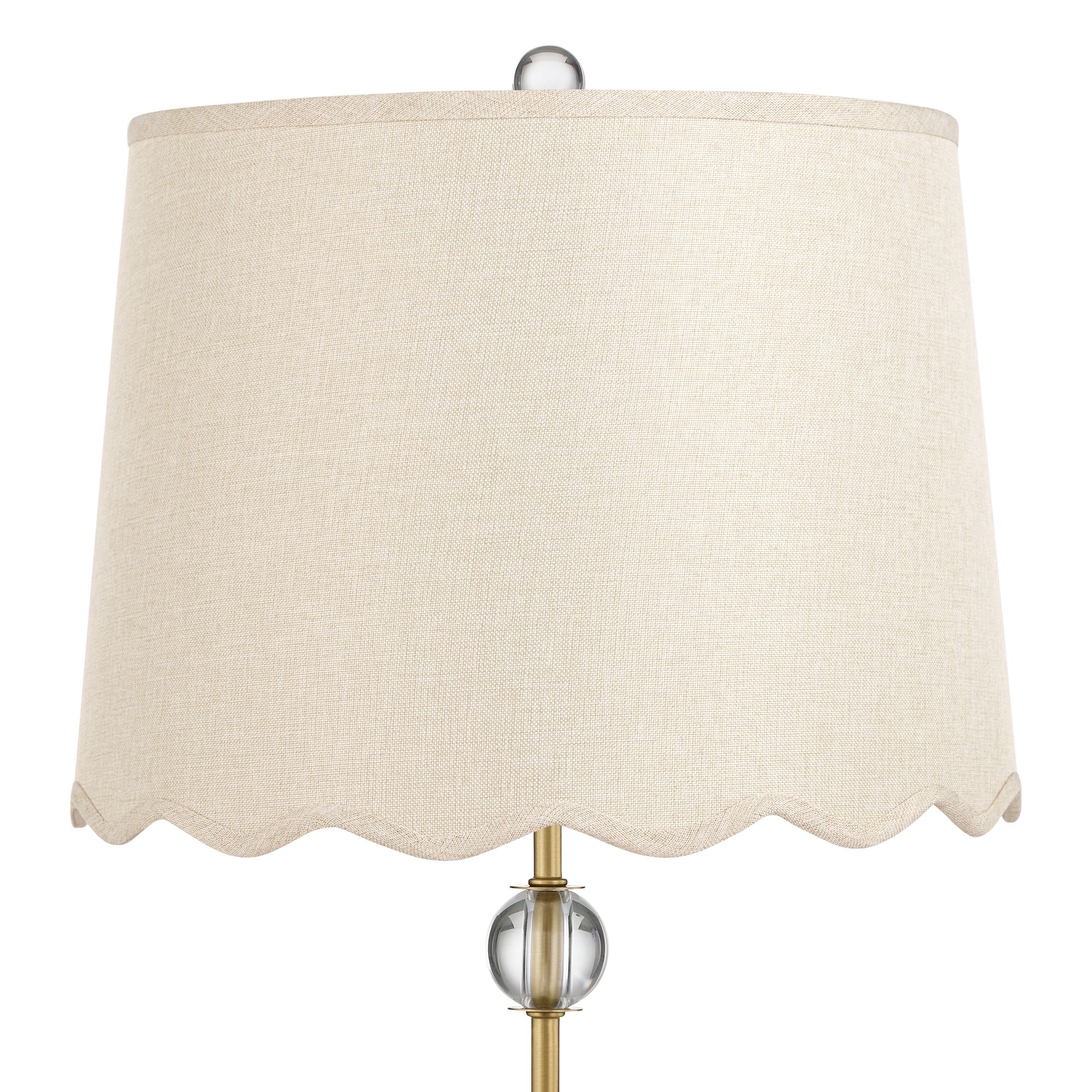 Image 2 Possini Euro Brass Crystal Table Lamp with Cream Drum Shade more views