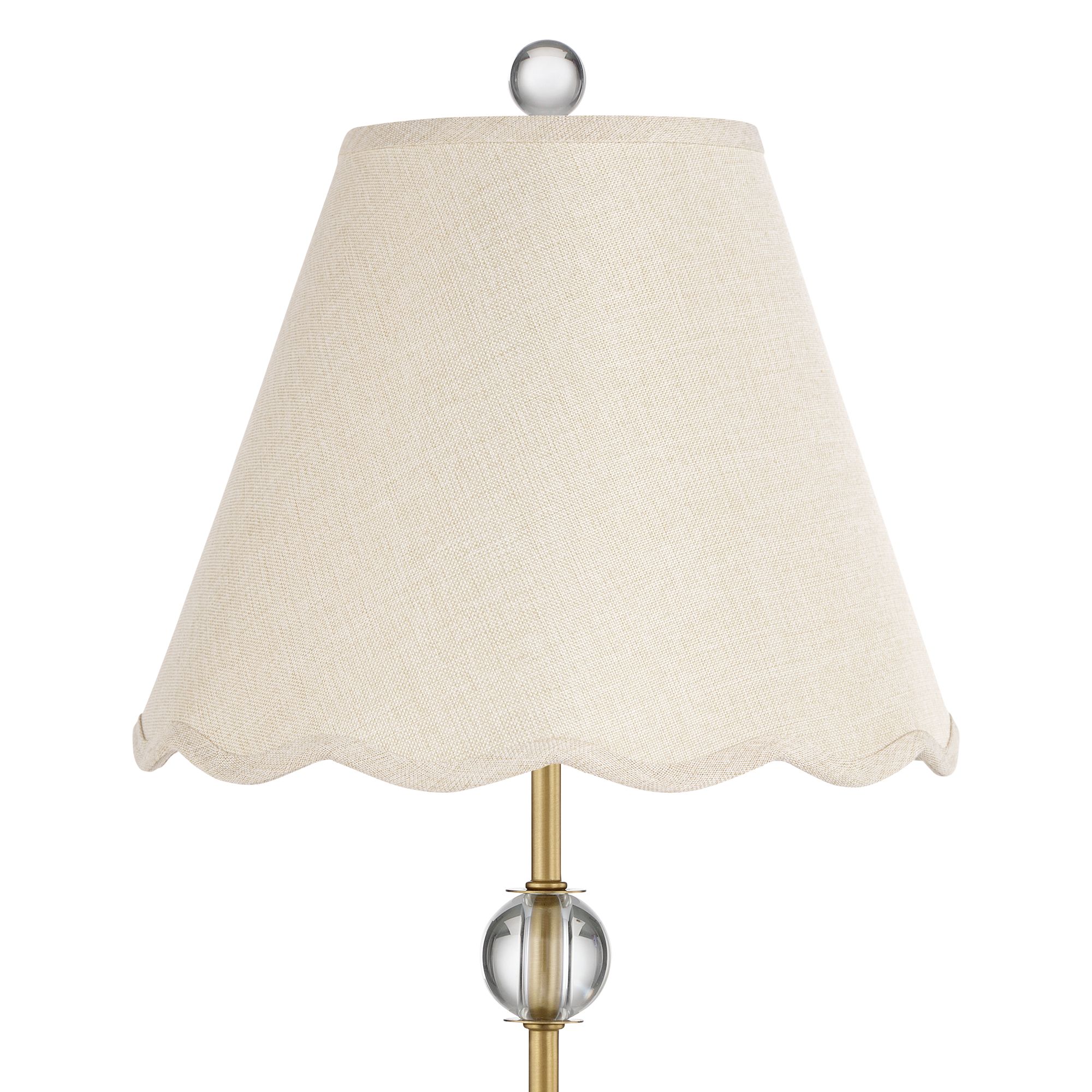 Image 2 Possini Euro Brass Crystal Table Lamp with Cream Empire Shade more views