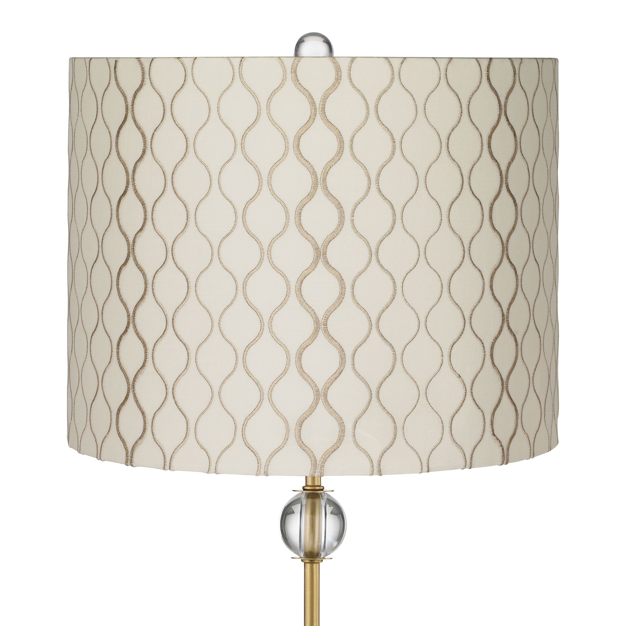 Image 2 Possini Euro Brass Crystal Table Lamp with Embroidered Shade more views
