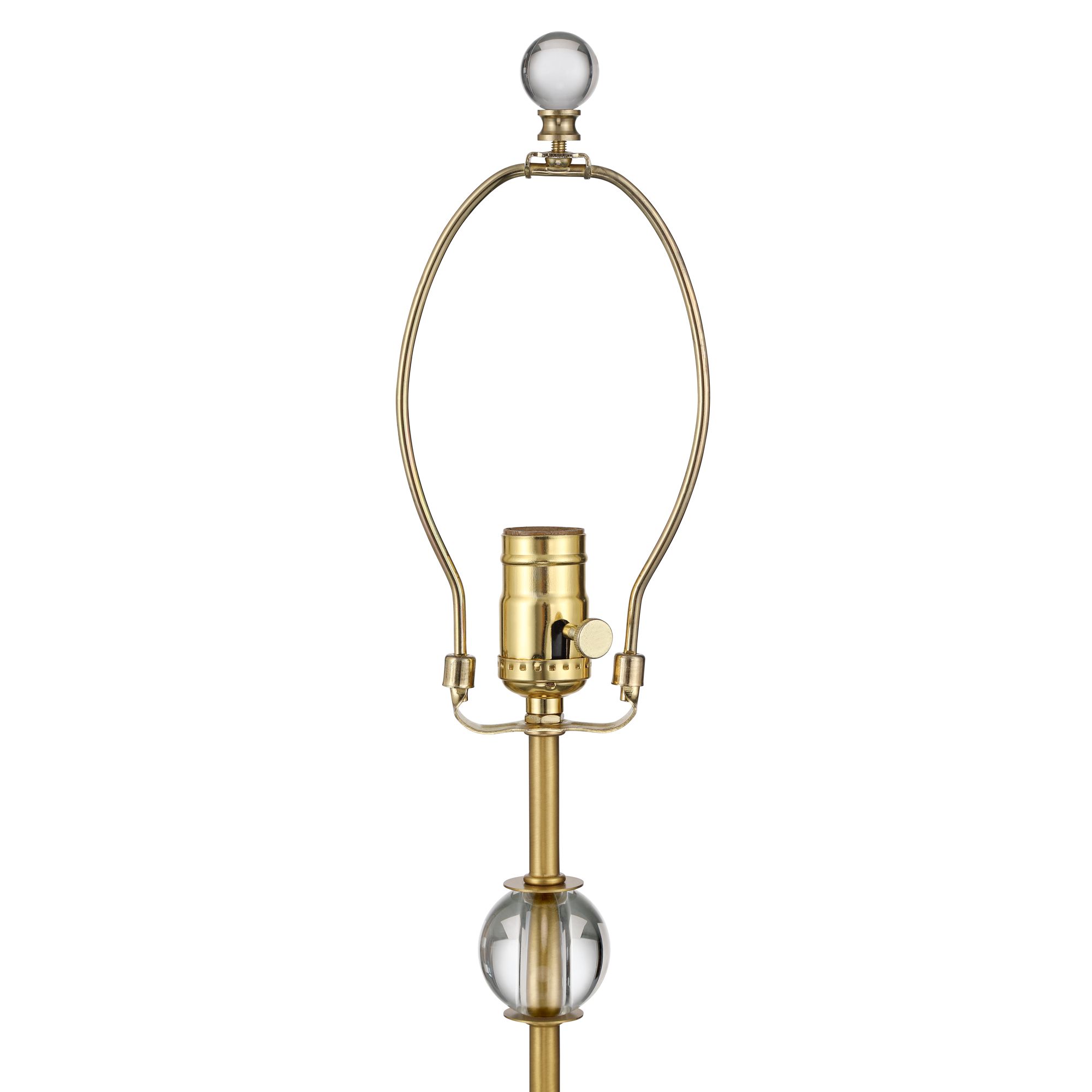 Image 3 Possini Euro Brass Crystal Table Lamp with Embroidered Shade more views