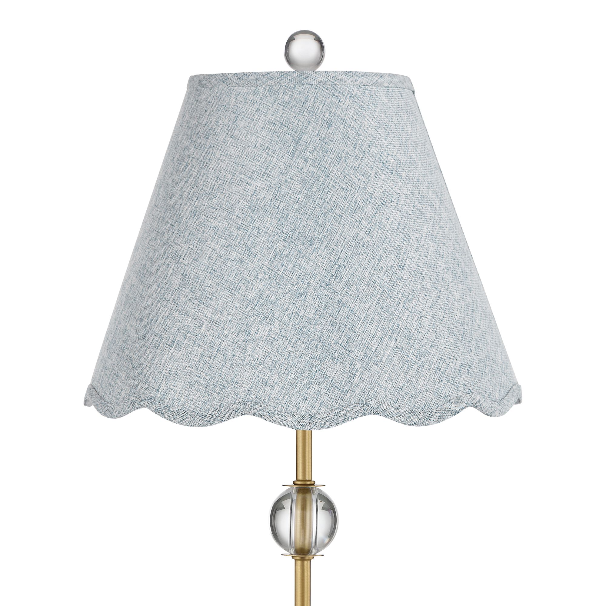 Image 2 Possini Euro Brass Crystal Table Lamp with Gunsmoke Shade more views