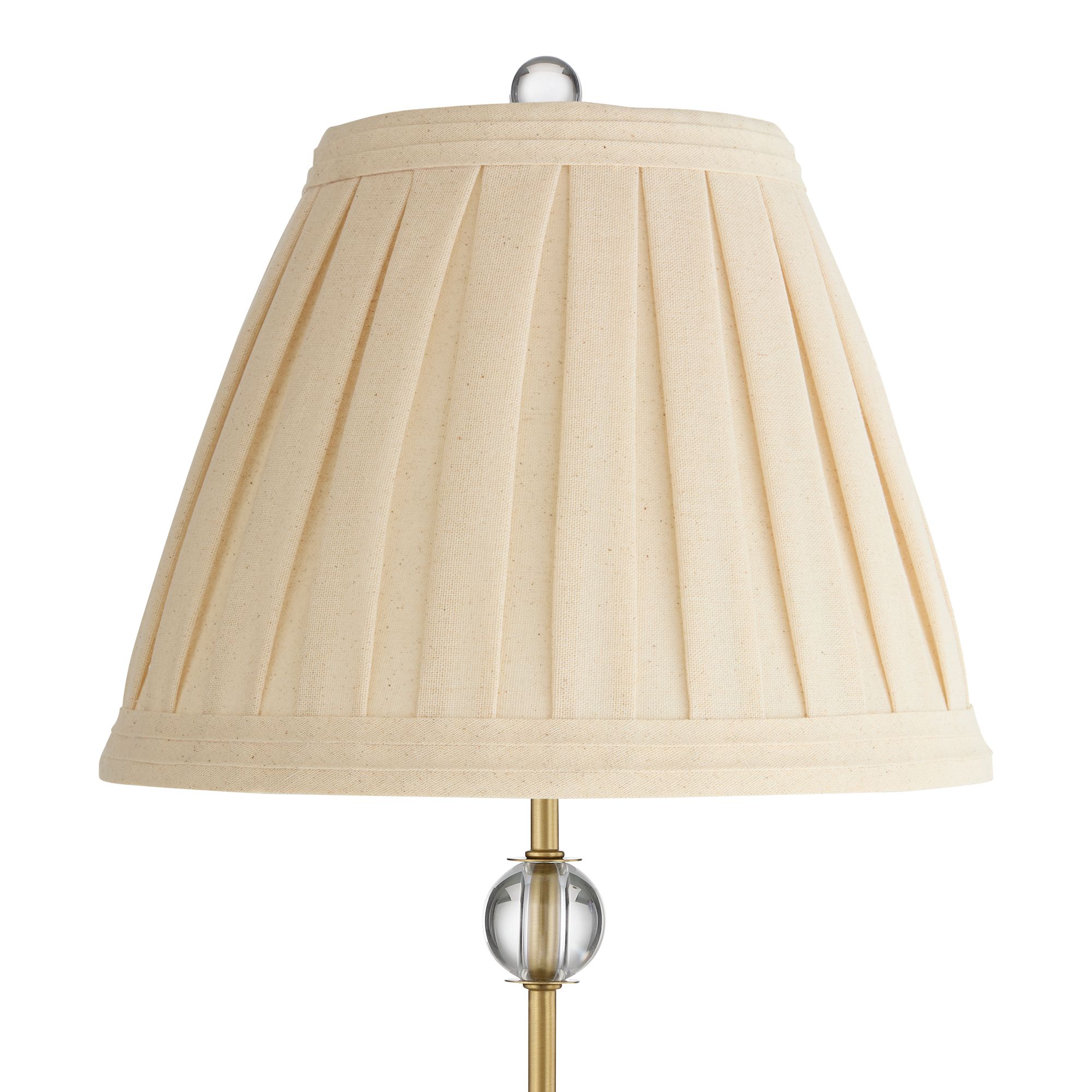 Image 2 Possini Euro Brass Crystal Table Lamp with Linen Shade more views