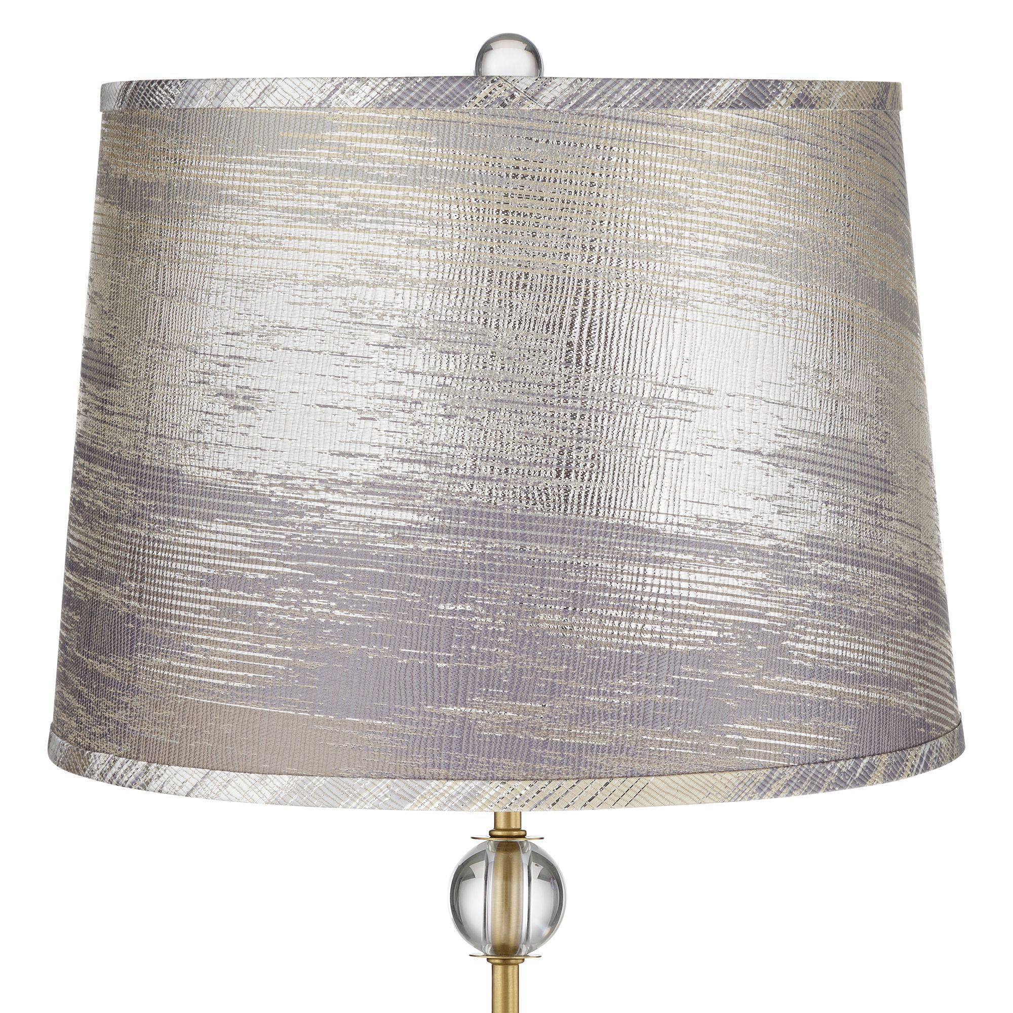 Image 2 Possini Euro Brass Crystal Table Lamp with Silver and Gold Shade more views