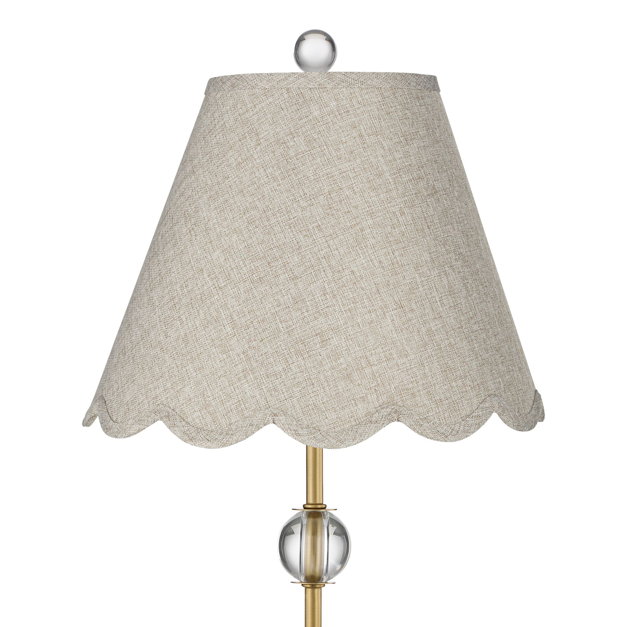 Image 2 Possini Euro Brass Crystal Table Lamp with Soft Beige Shade more views