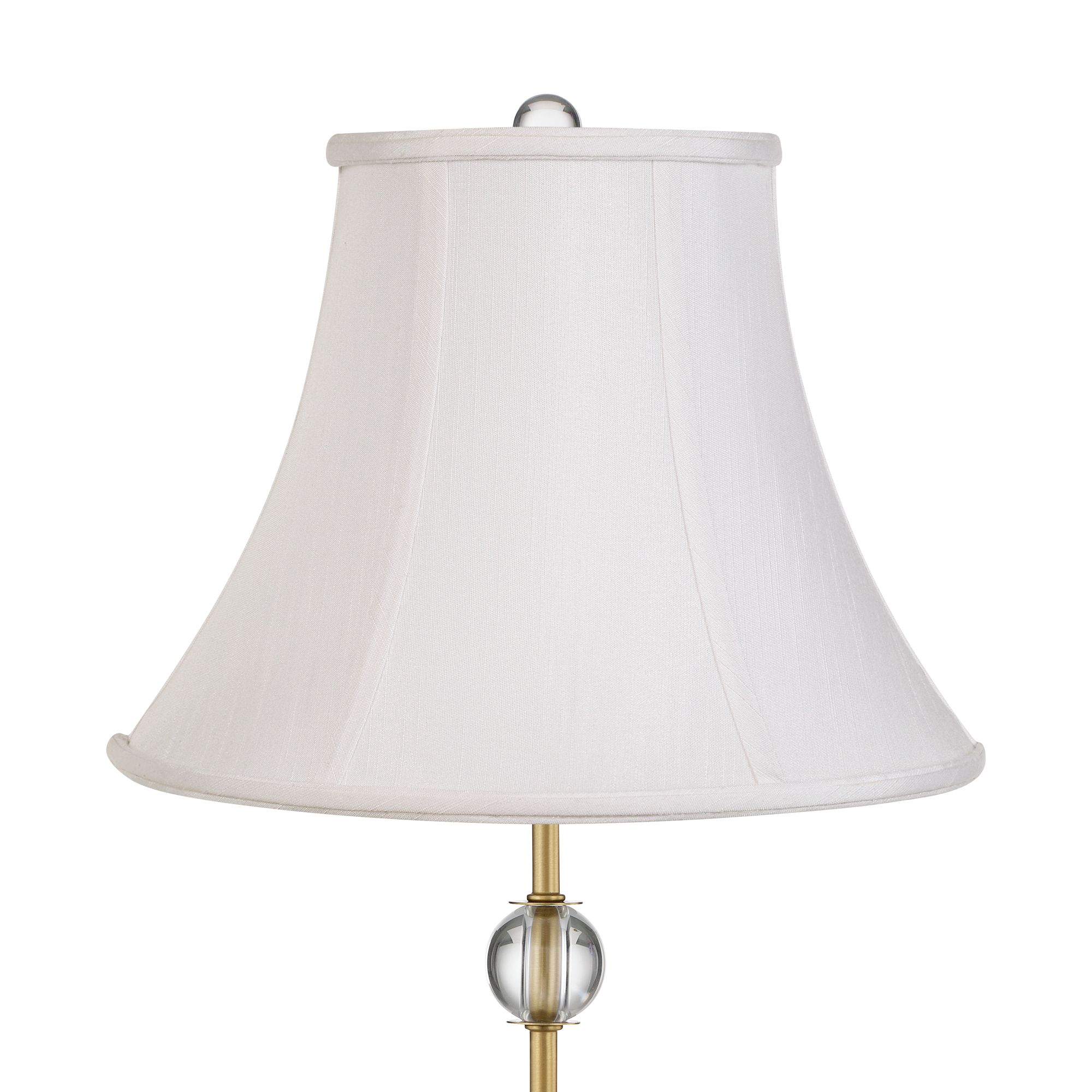 Image 2 Possini Euro Brass Crystal Table Lamp with White Bell Shade more views