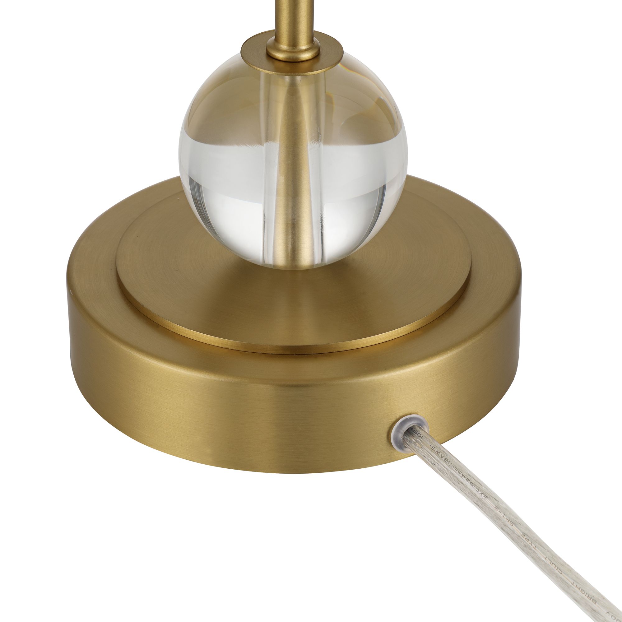 Image 4 Possini Euro Brass Crystal Table Lamp with White Bell Shade more views