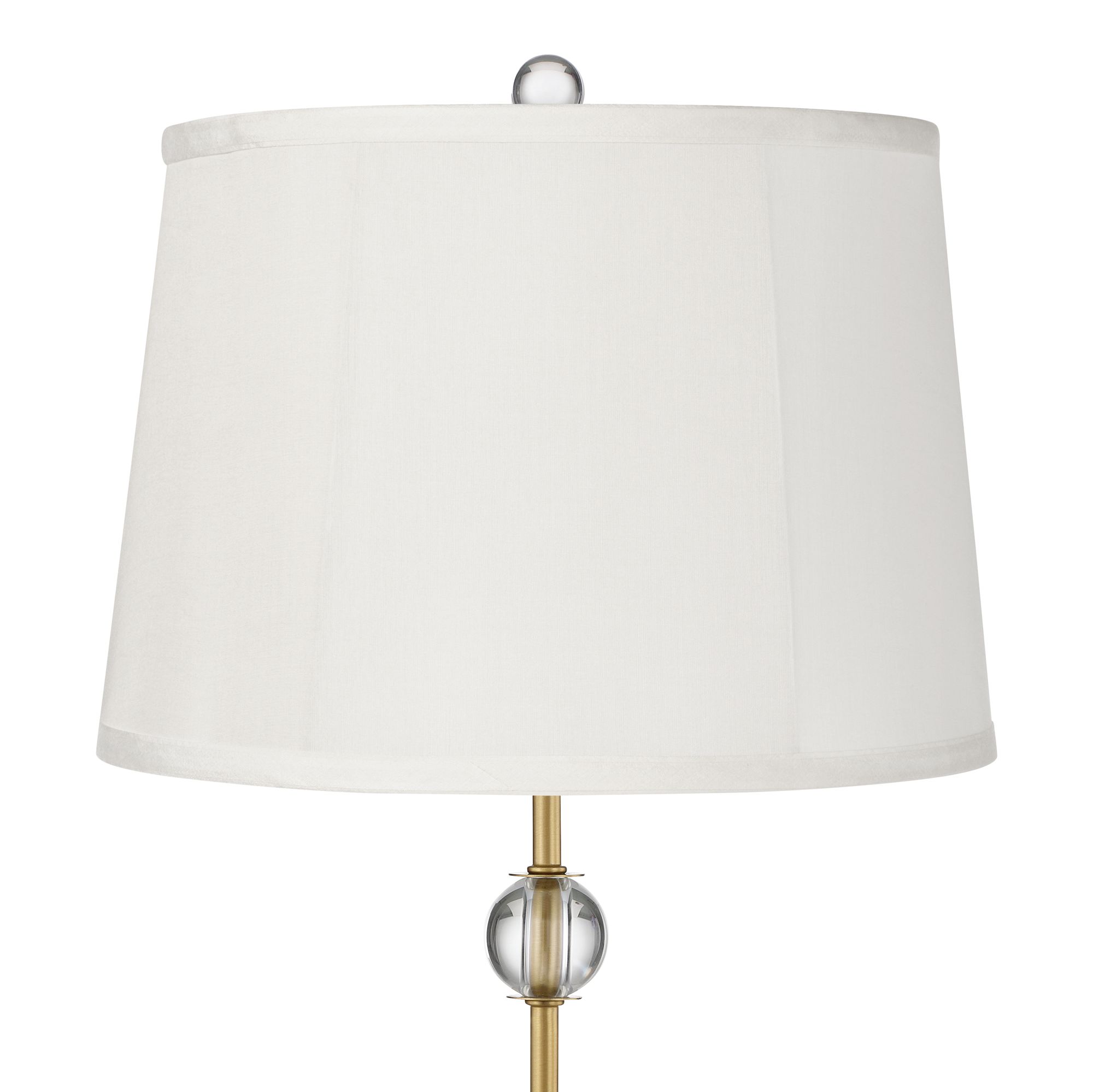 Image 2 Possini Euro Brass Table Lamp with Off-White Tapered Drum Shade more views