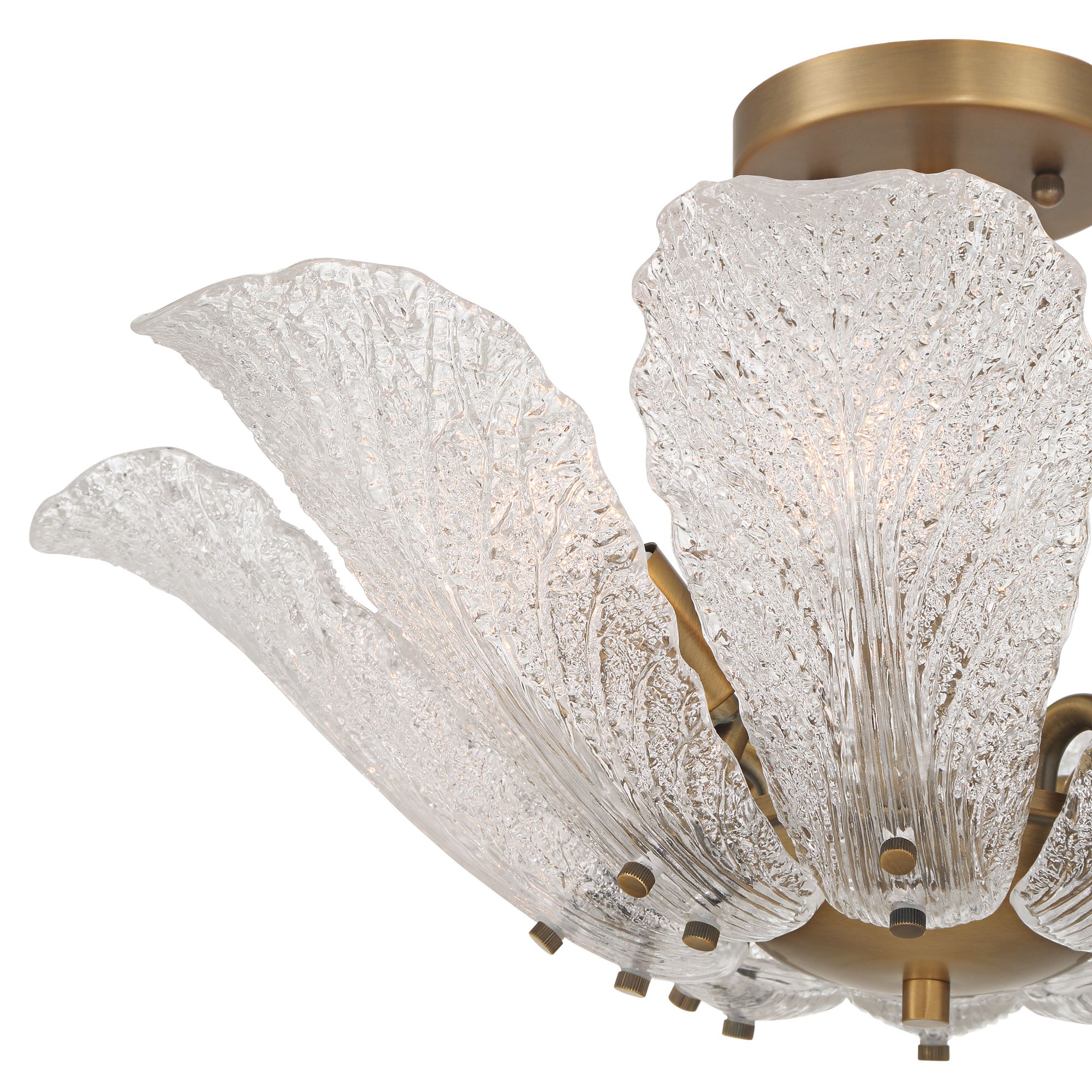 Image 2 Possini Euro Brassica 21"W Brass Cabbage Glass 8-Light Ceiling Light more views