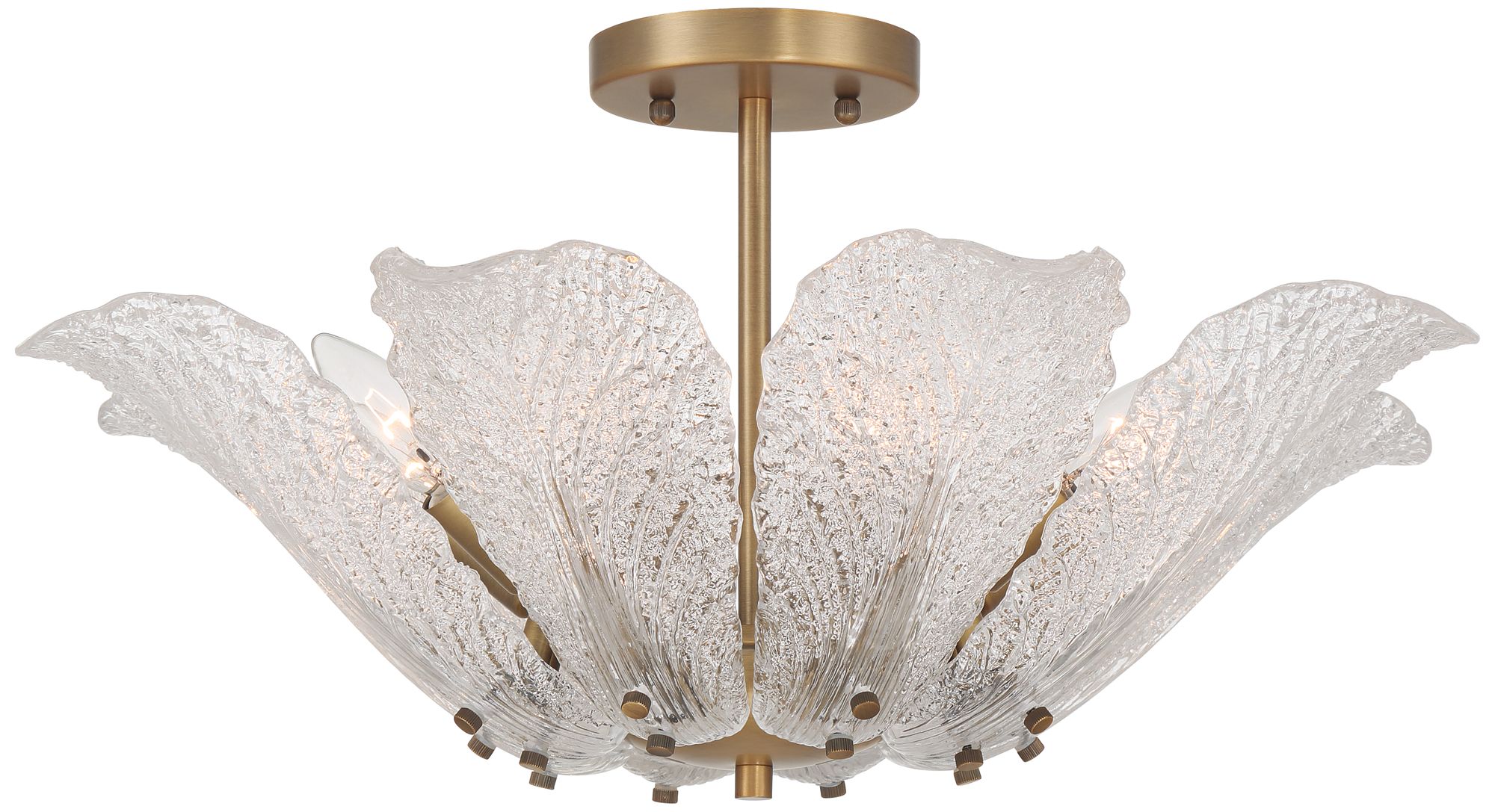 Image 3 Possini Euro Brassica 21"W Brass Cabbage Glass 8-Light Ceiling Light more views