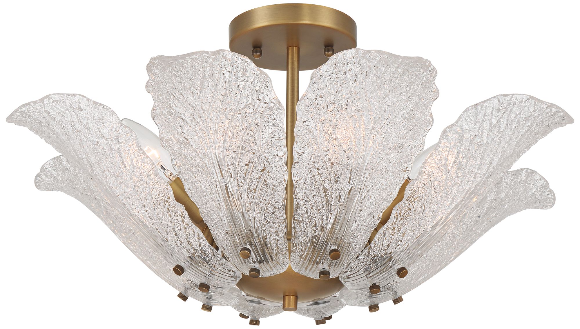 Image 4 Possini Euro Brassica 21"W Brass Cabbage Glass 8-Light Ceiling Light more views