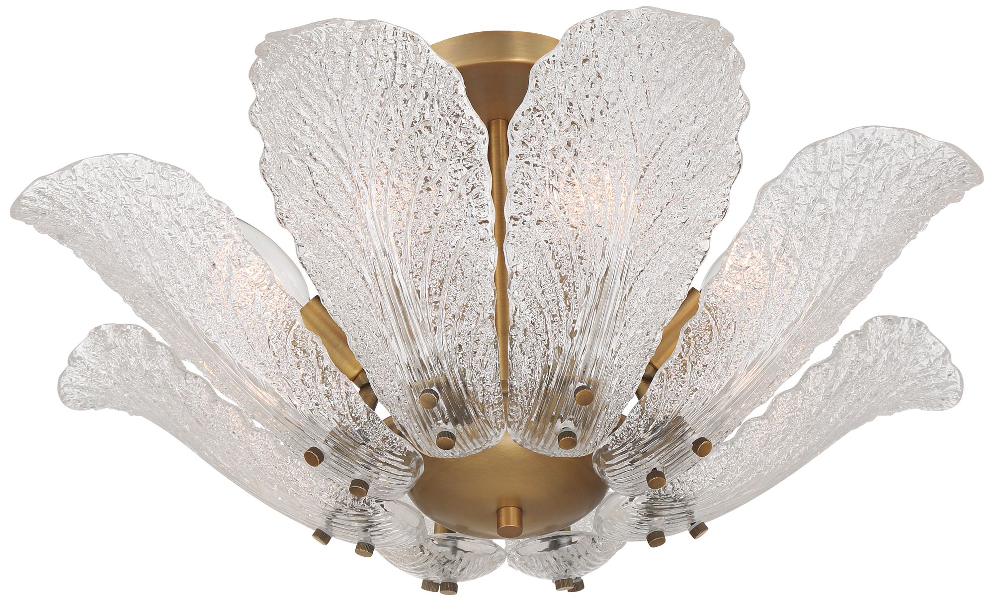 Image 5 Possini Euro Brassica 21"W Brass Cabbage Glass 8-Light Ceiling Light more views