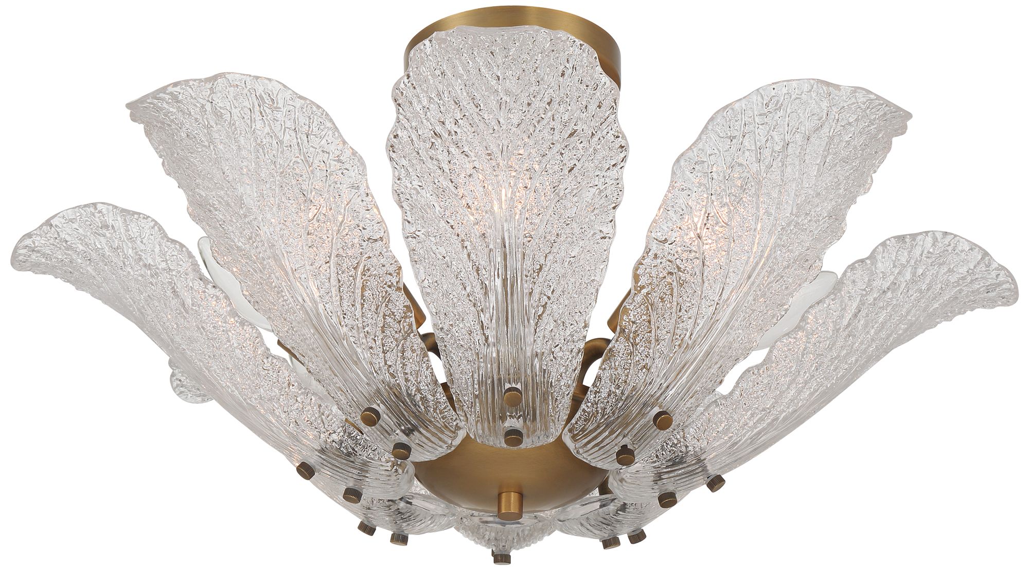 Image 6 Possini Euro Brassica 21"W Brass Cabbage Glass 8-Light Ceiling Light more views