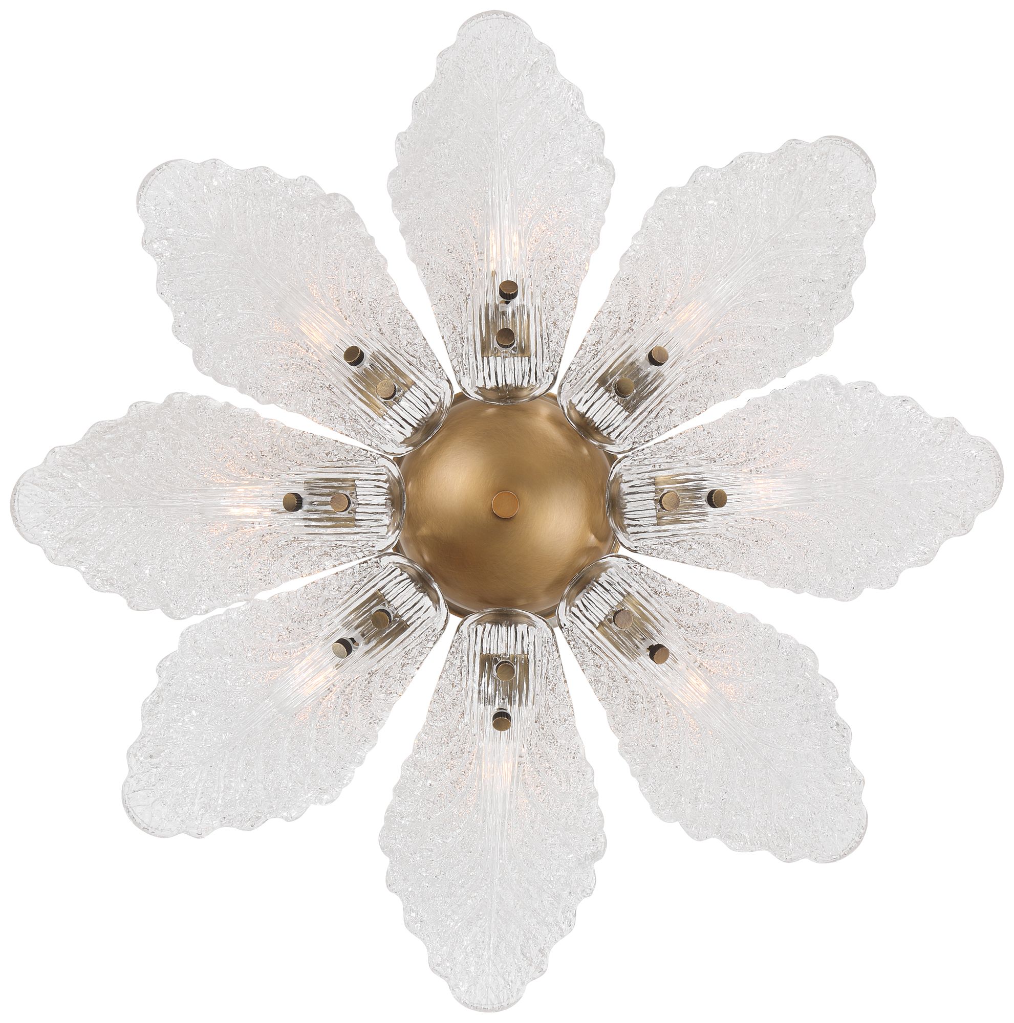 Image 7 Possini Euro Brassica 21"W Brass Cabbage Glass 8-Light Ceiling Light more views