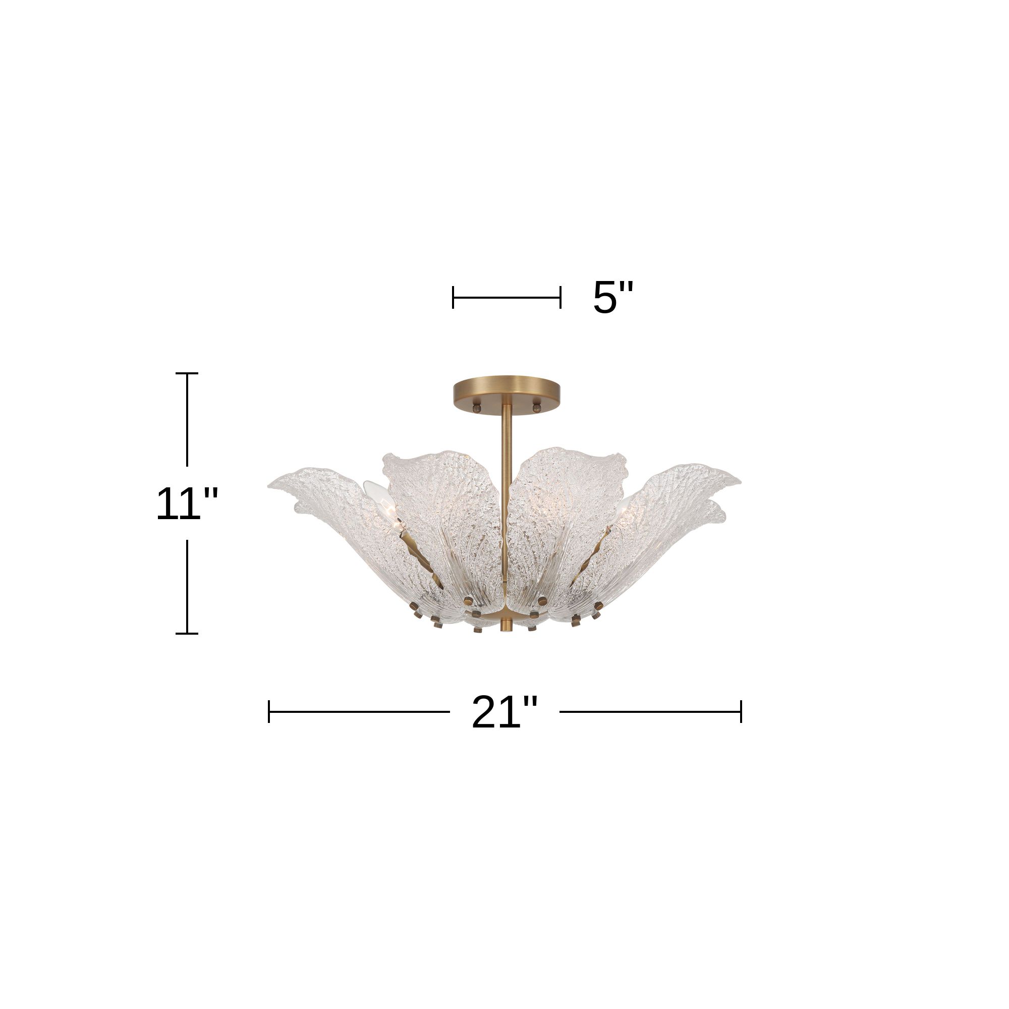 Possini Euro Brassica 21"W Brass Cabbage Glass 8-Light Ceiling Light