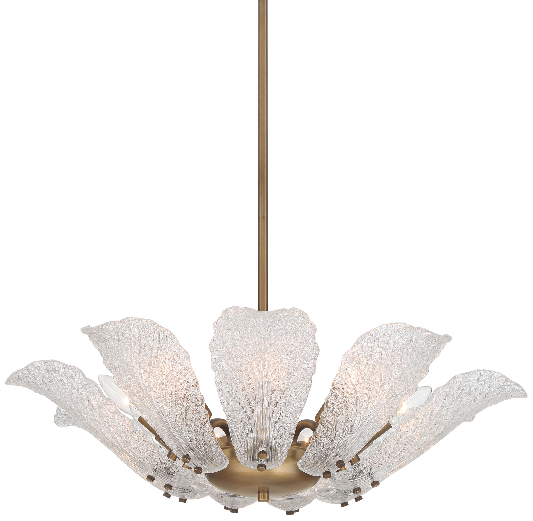 Image 3 Possini Euro Brassica 23 1/4"W Brass Cabbage Glass 9-Light Pendant