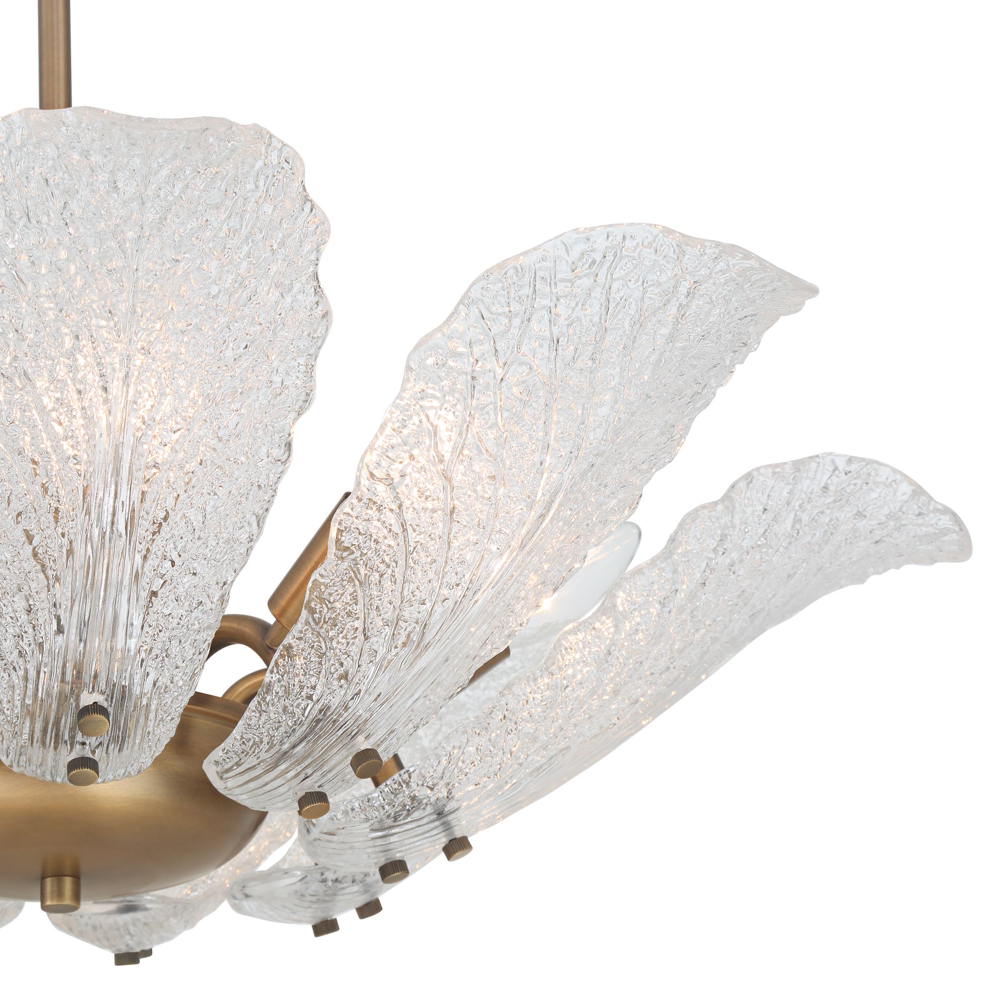 Image 4 Possini Euro Brassica 23 1/4"W Brass Cabbage Glass 9-Light Pendant more views