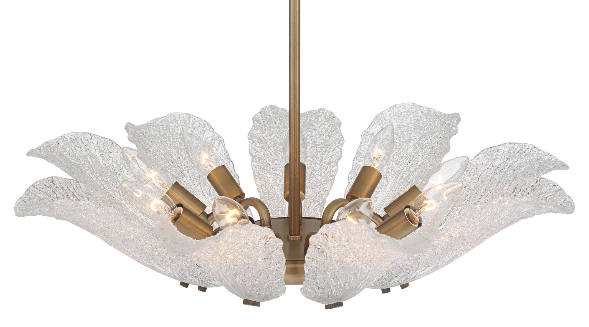 Image 5 Possini Euro Brassica 23 1/4"W Brass Cabbage Glass 9-Light Pendant more views