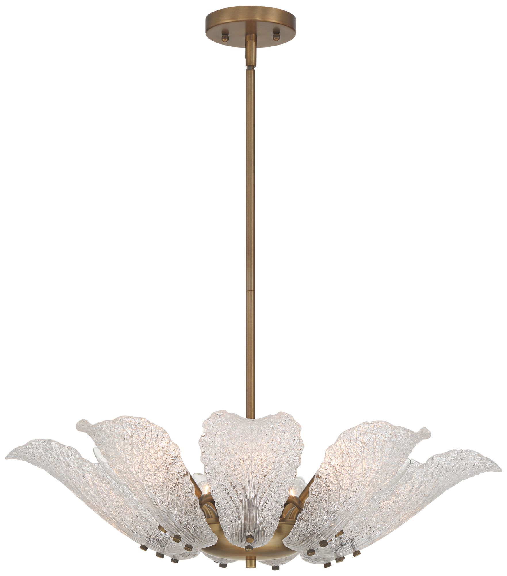 Image 7 Possini Euro Brassica 23 1/4"W Brass Cabbage Glass 9-Light Pendant more views