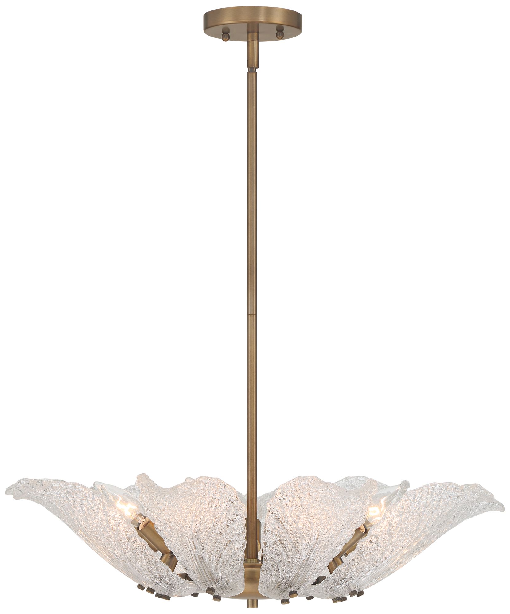 Possini Euro Brassica 23 1/4"W Brass Cabbage Glass 9-Light Pendant in scene
