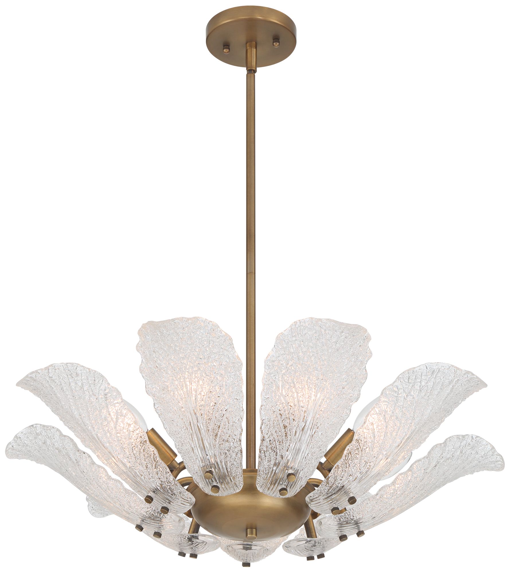 Possini Euro Brassica 23 1/4"W Brass Cabbage Glass 9-Light Pendant in scene