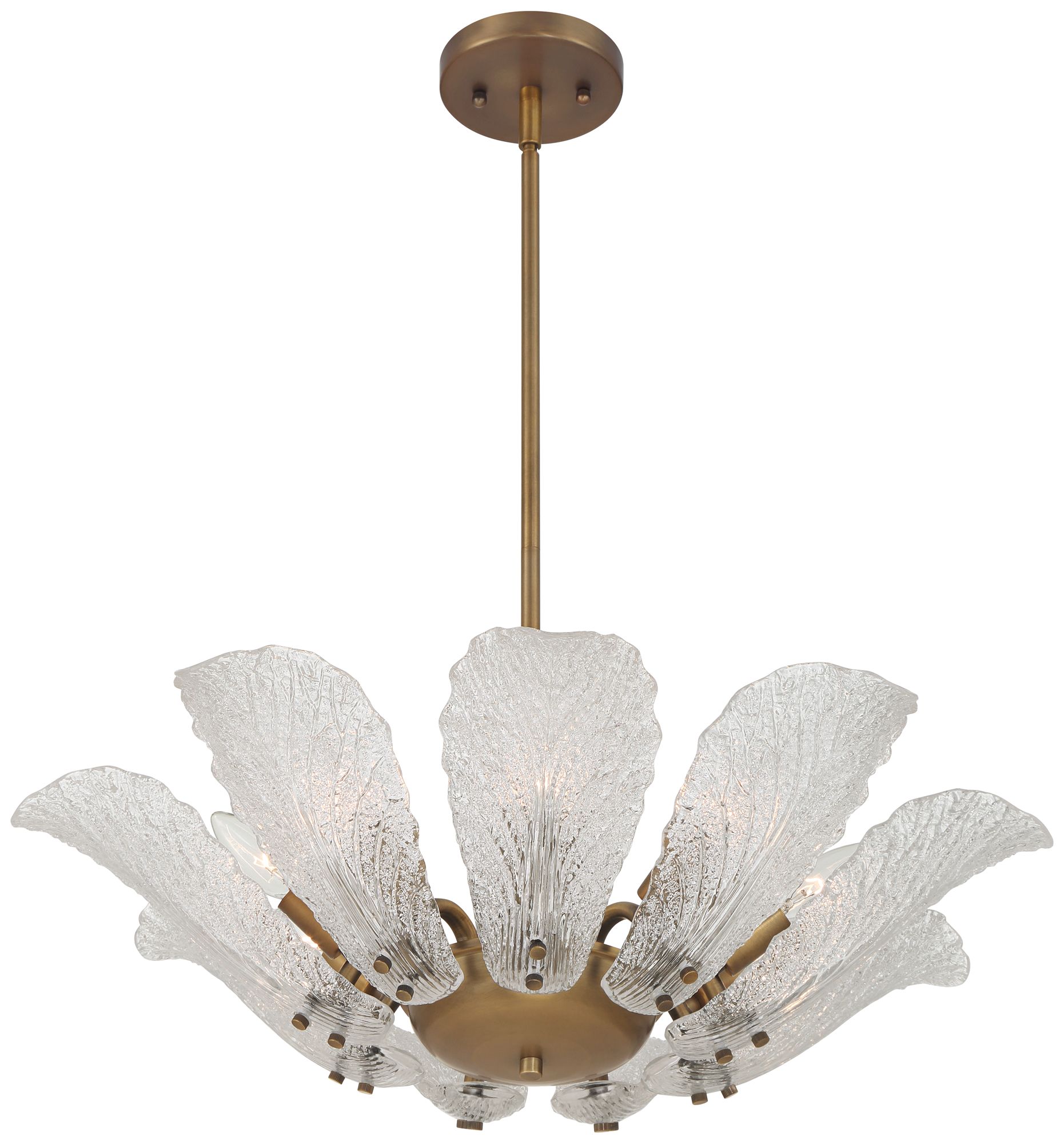 Possini Euro Brassica 23 1/4"W Brass Cabbage Glass 9-Light Pendant in scene