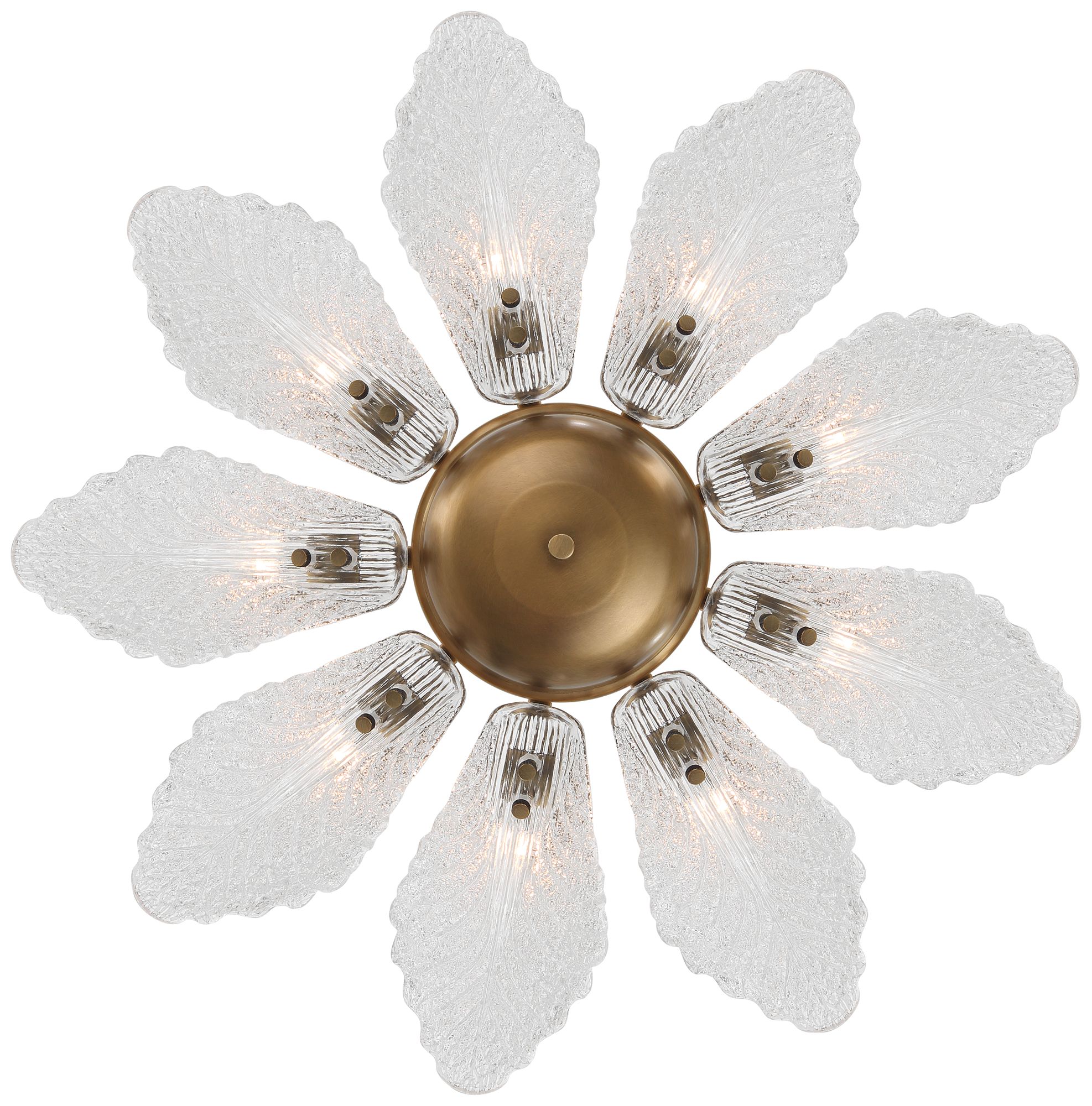 Possini Euro Brassica 23 1/4"W Brass Cabbage Glass 9-Light Pendant in scene