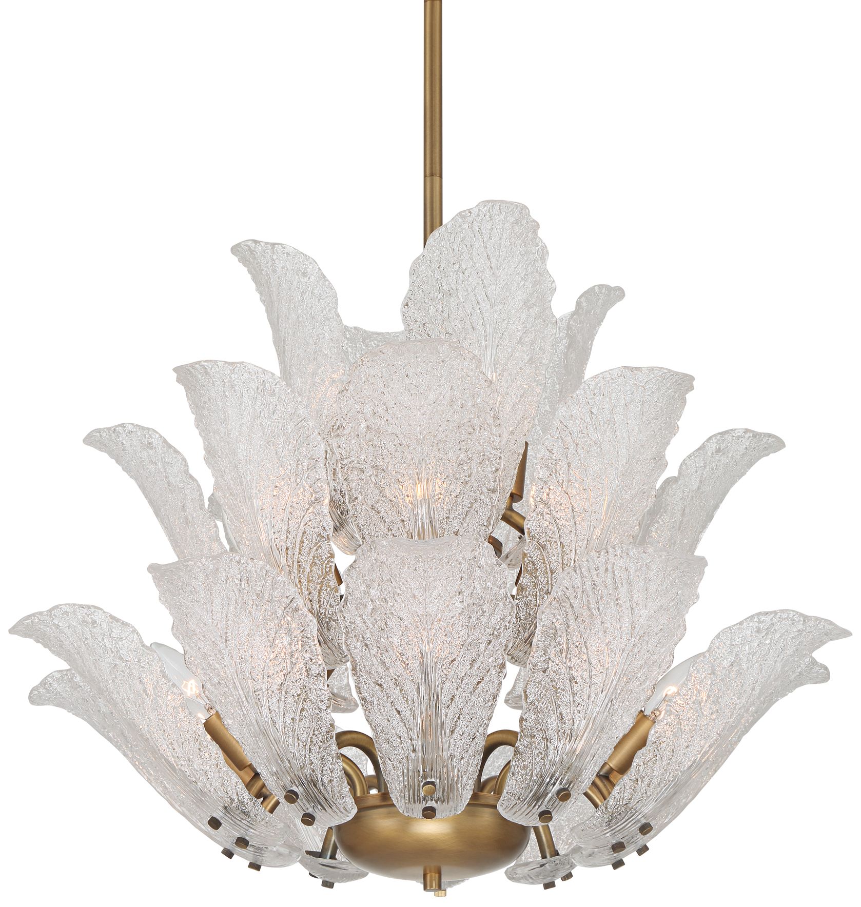 Image 2 Possini Euro Brassica 25"W Brass Cabbage Glass 22-Light Pendant Light