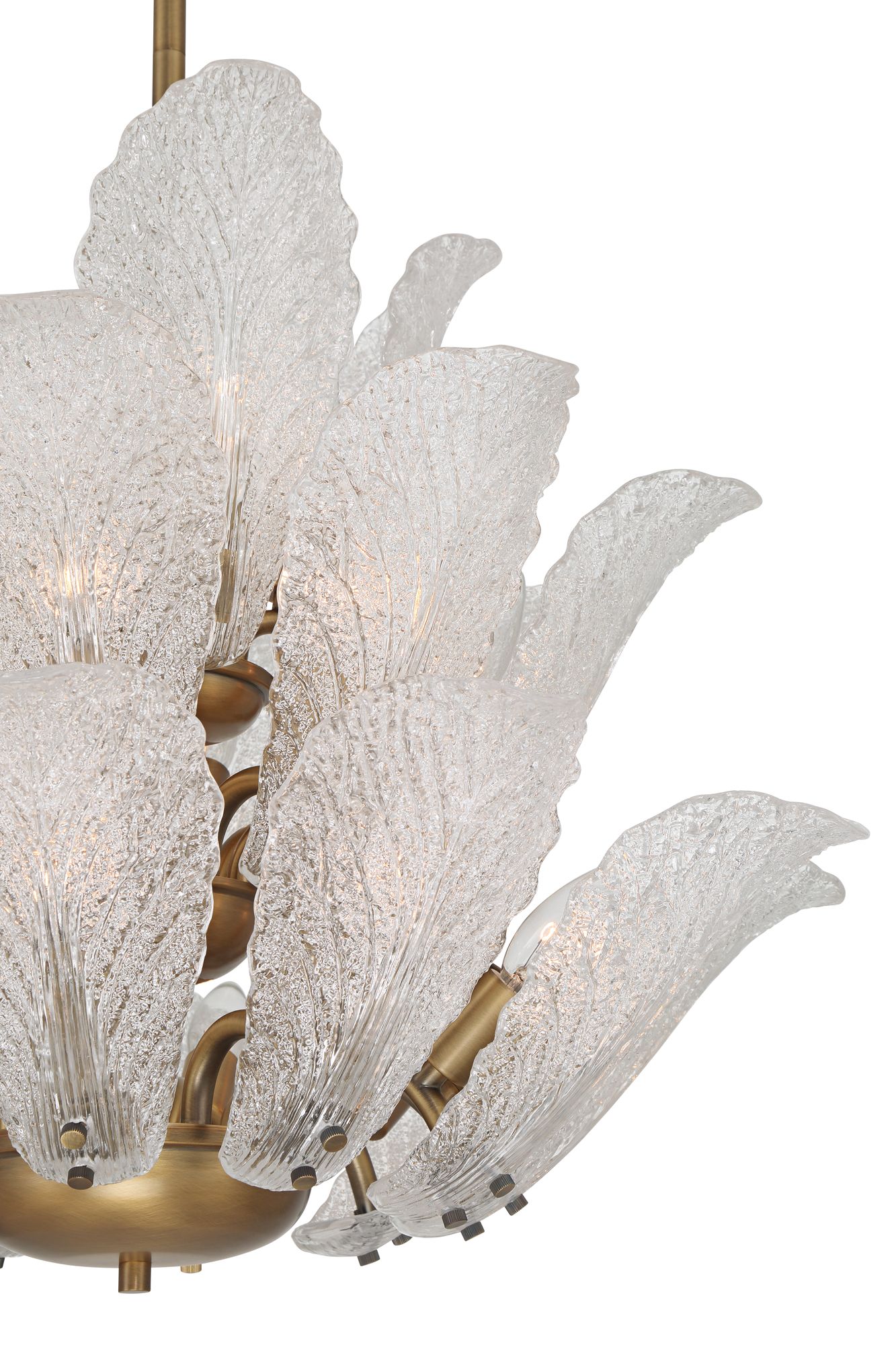 Image 3 Possini Euro Brassica 25"W Brass Cabbage Glass 22-Light Pendant Light more views